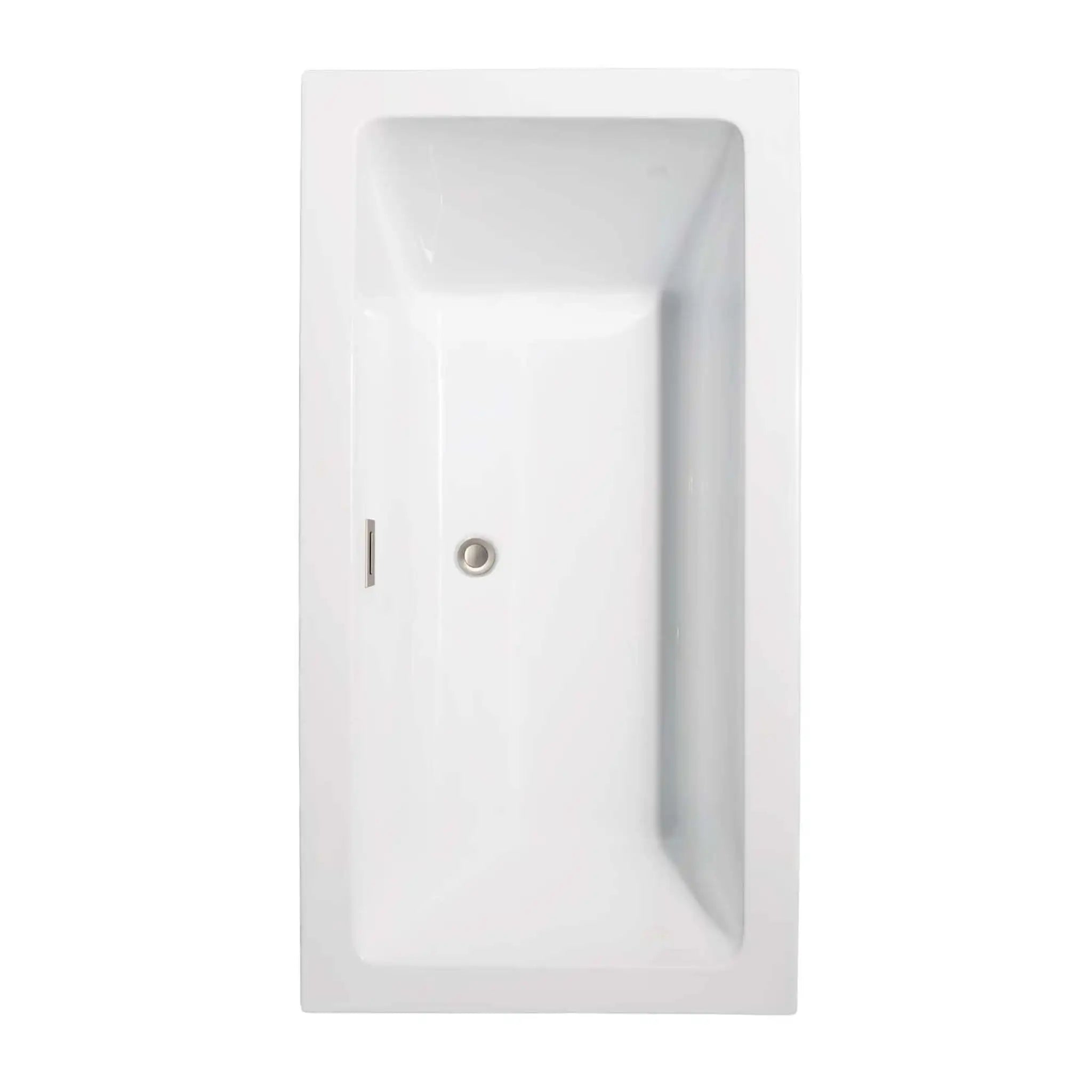 60" White Freestanding Bathtub, Brushed Nickel Trim - Melody by Wyndham (WCOBT101160BNTRIM) image 3