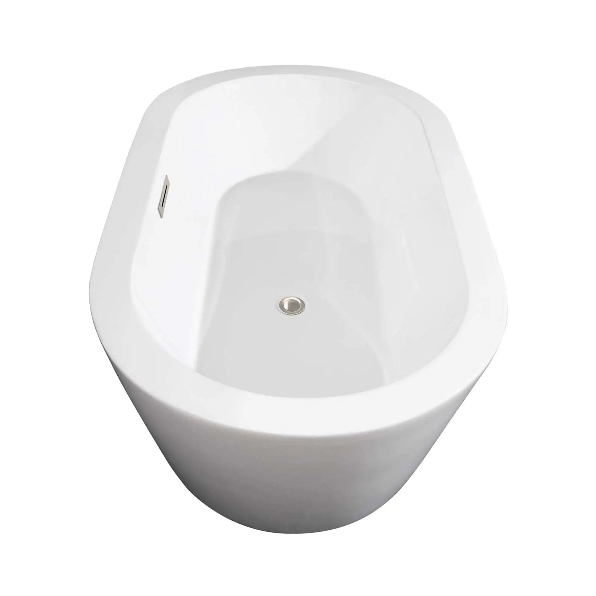 60" White Freestanding Bathtub, Brushed Nickel Trim - Mermaid by Wyndham (WCOBT100360BNTRIM) image 3