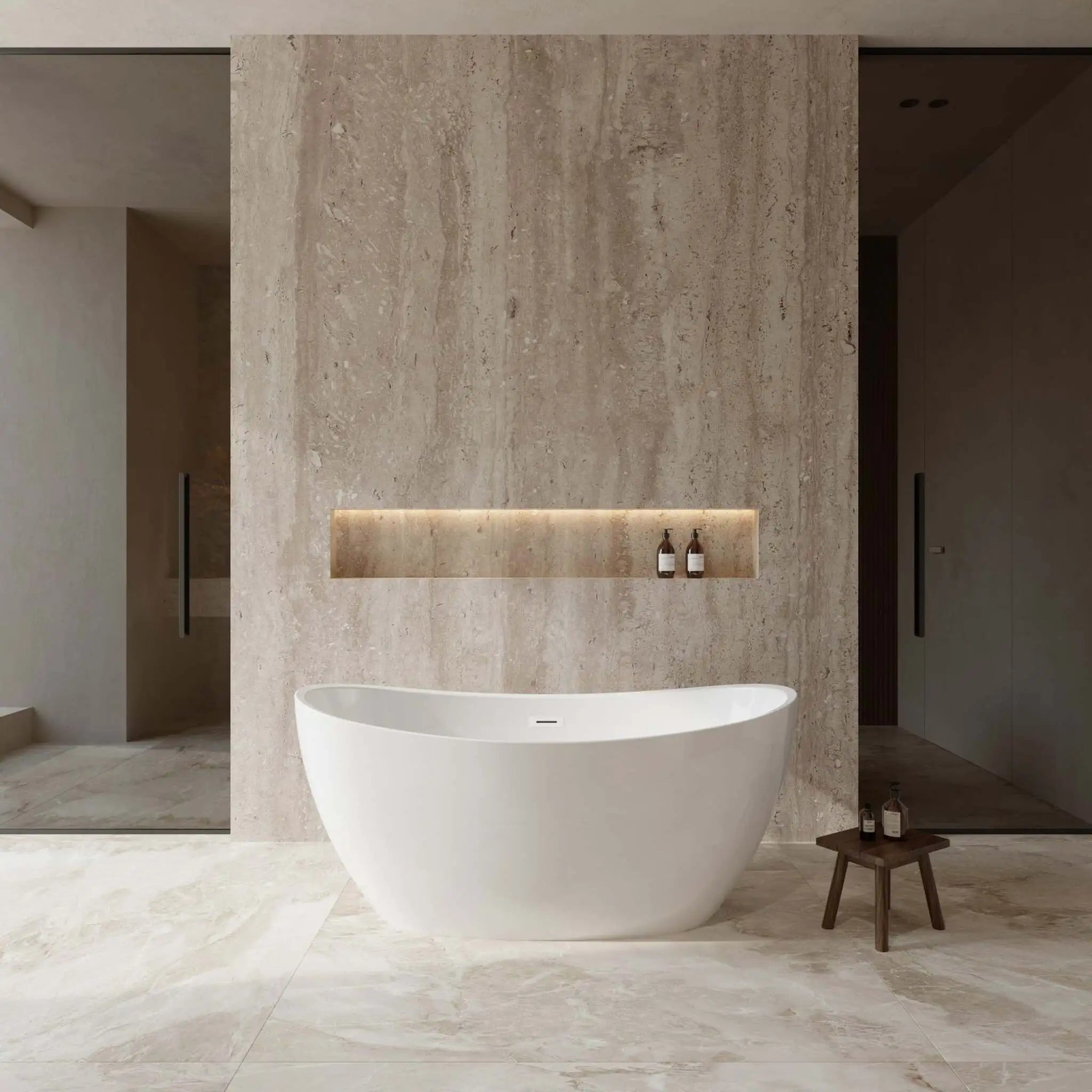 60" White Freestanding Bathtub - Dorrit by Wyndham (WCBTE652060SWTRIM) image 1