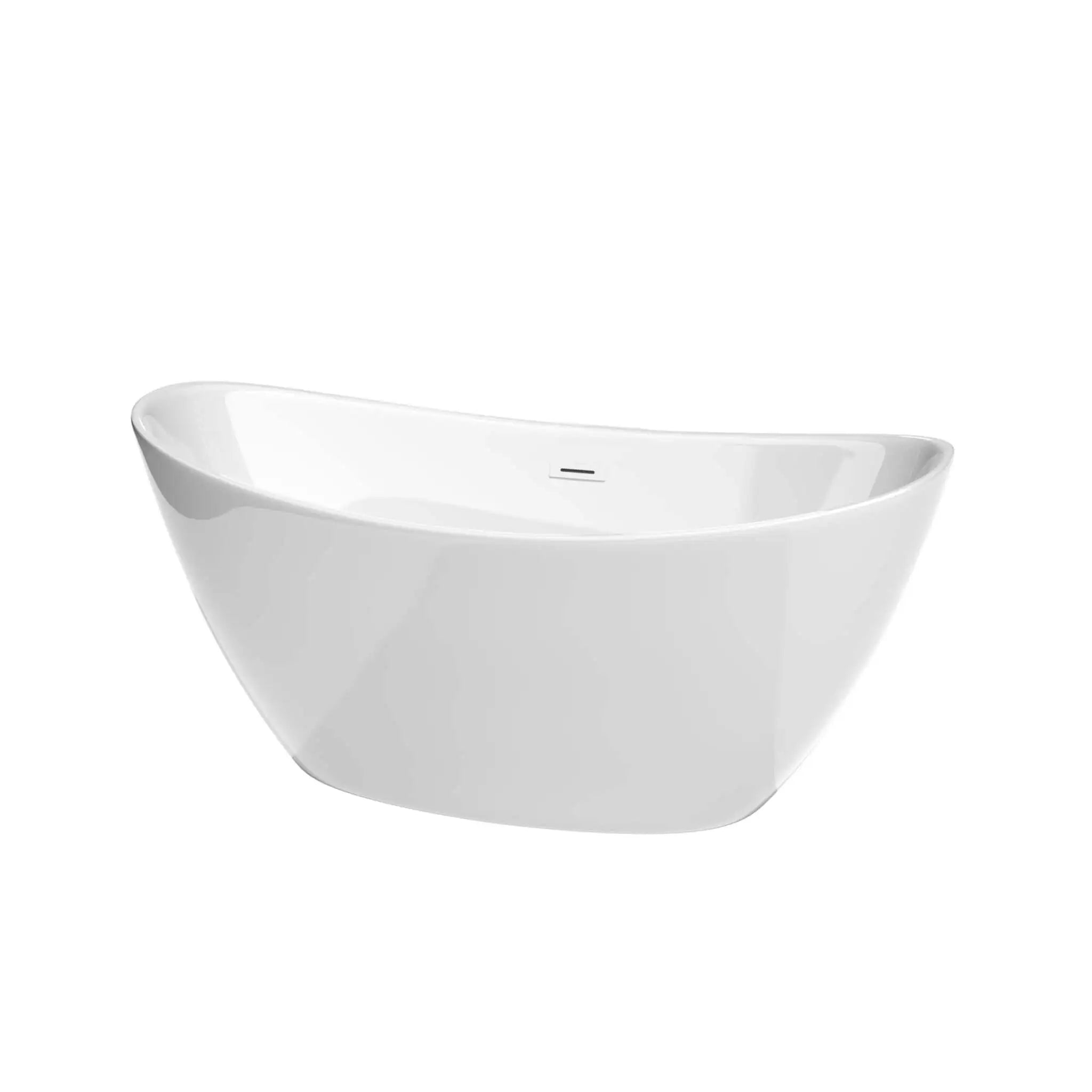 60" White Freestanding Bathtub - Dorrit by Wyndham (WCBTE652060SWTRIM) image