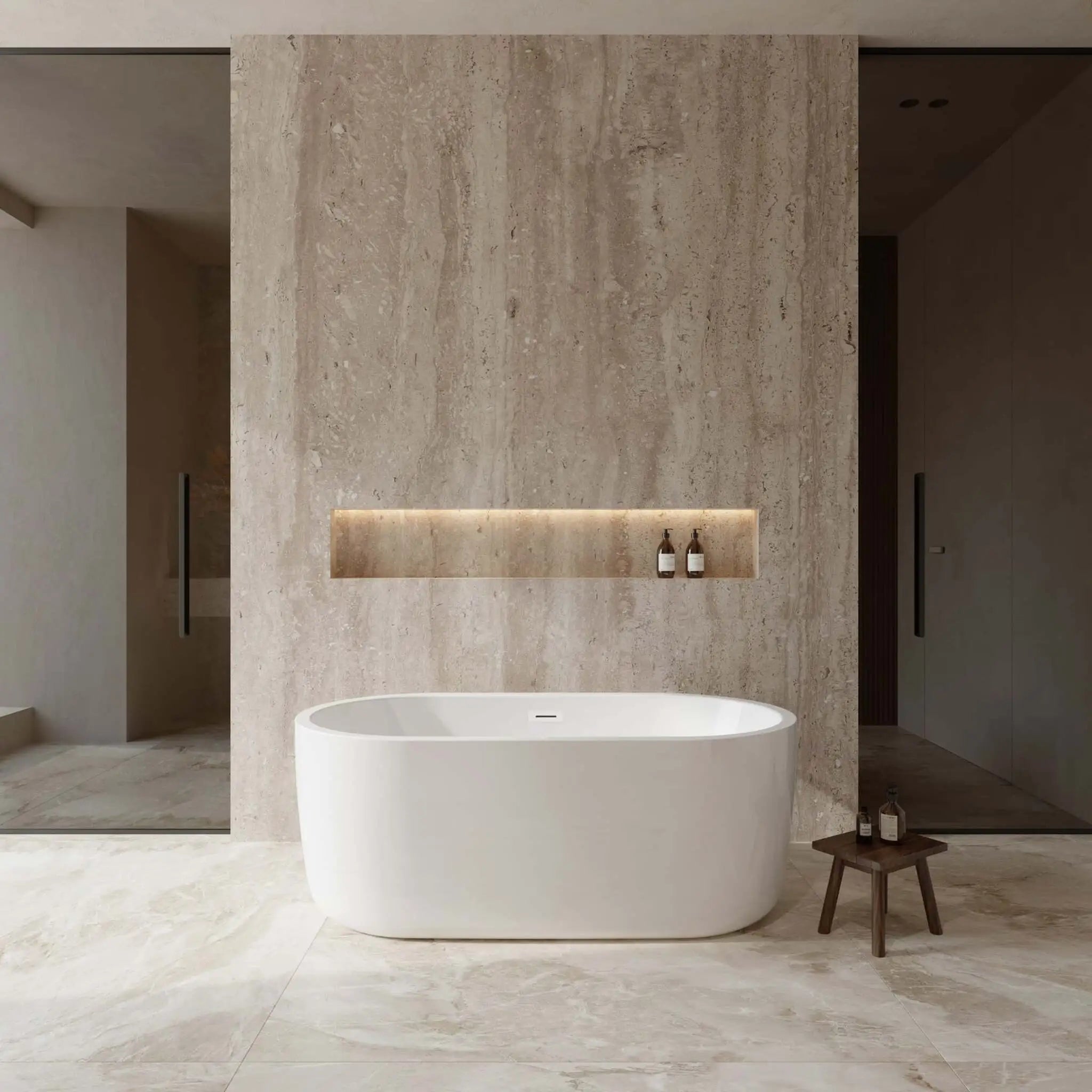 60" White Freestanding Bathtub - Juliette by Wyndham (WCOBT101360SWTRIM) image 1