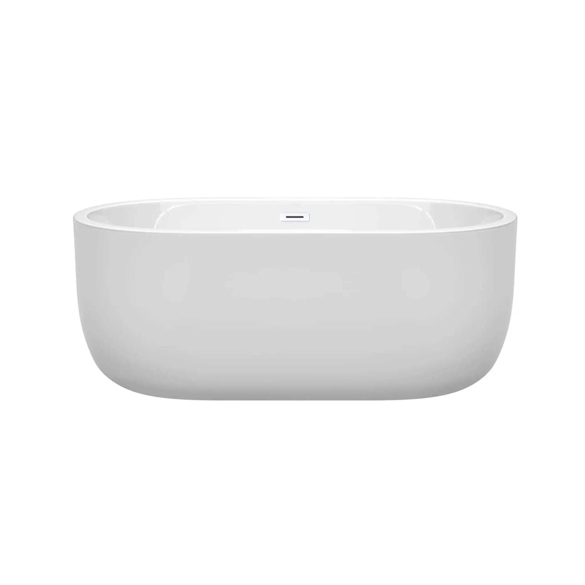 60" White Freestanding Bathtub - Juliette by Wyndham (WCOBT101360SWTRIM) image 2
