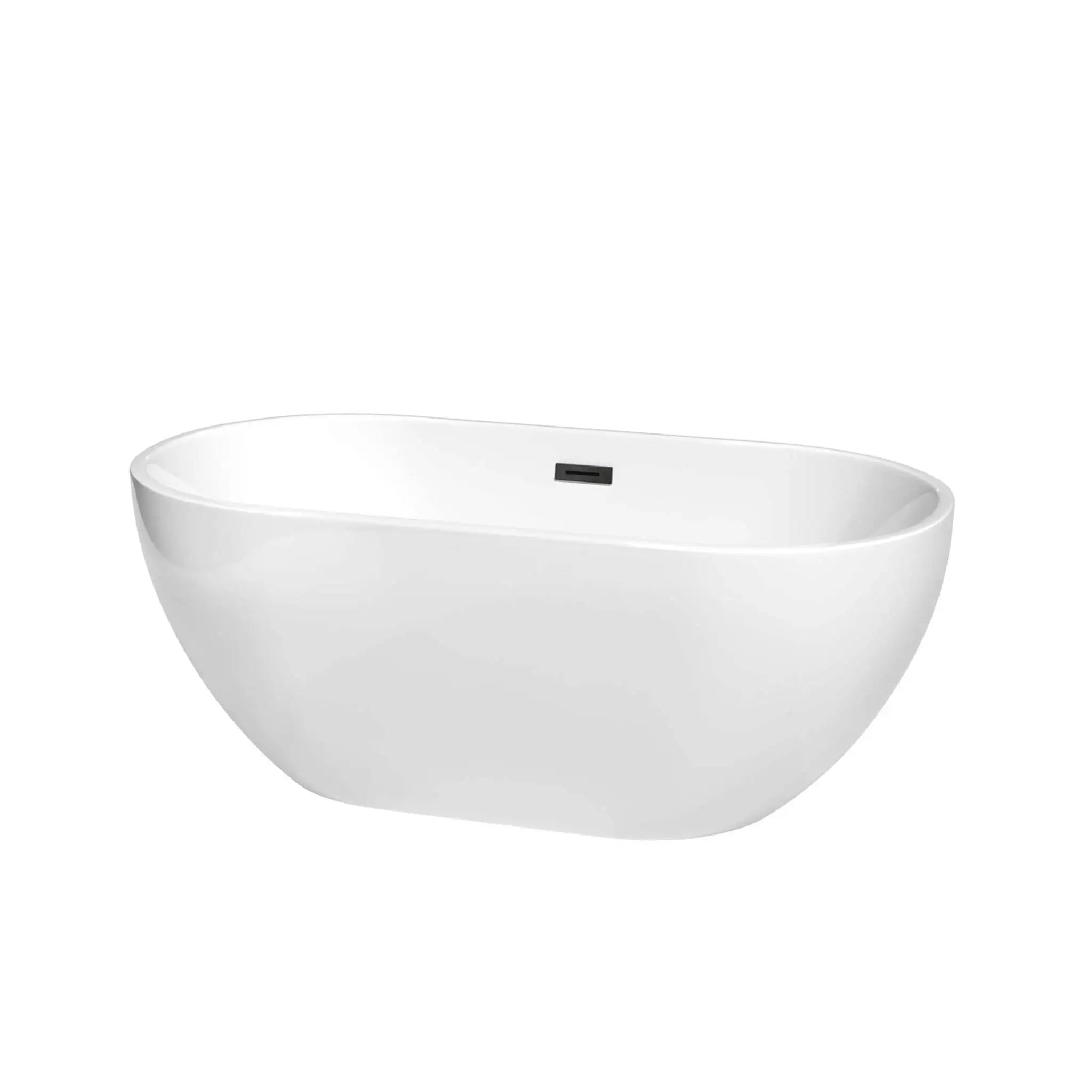 60" White Freestanding Bathtub, Matte Black Trim - Brooklyn by Wyndham (WCOBT200060MBTRIM) image