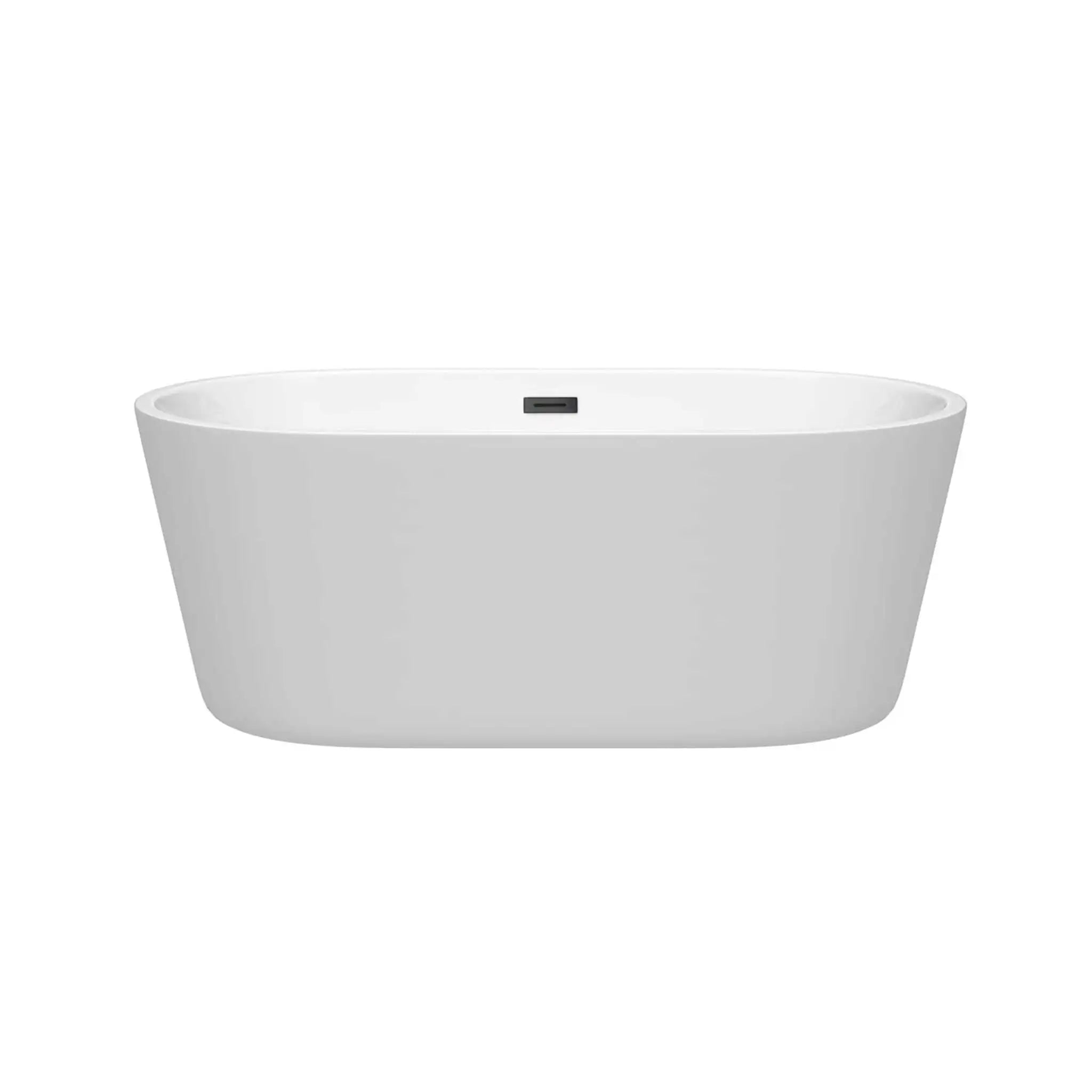 60" White Freestanding Bathtub, Matte Black Trim - Carissa by Wyndham (WCOBT101260MBTRIM) image 2