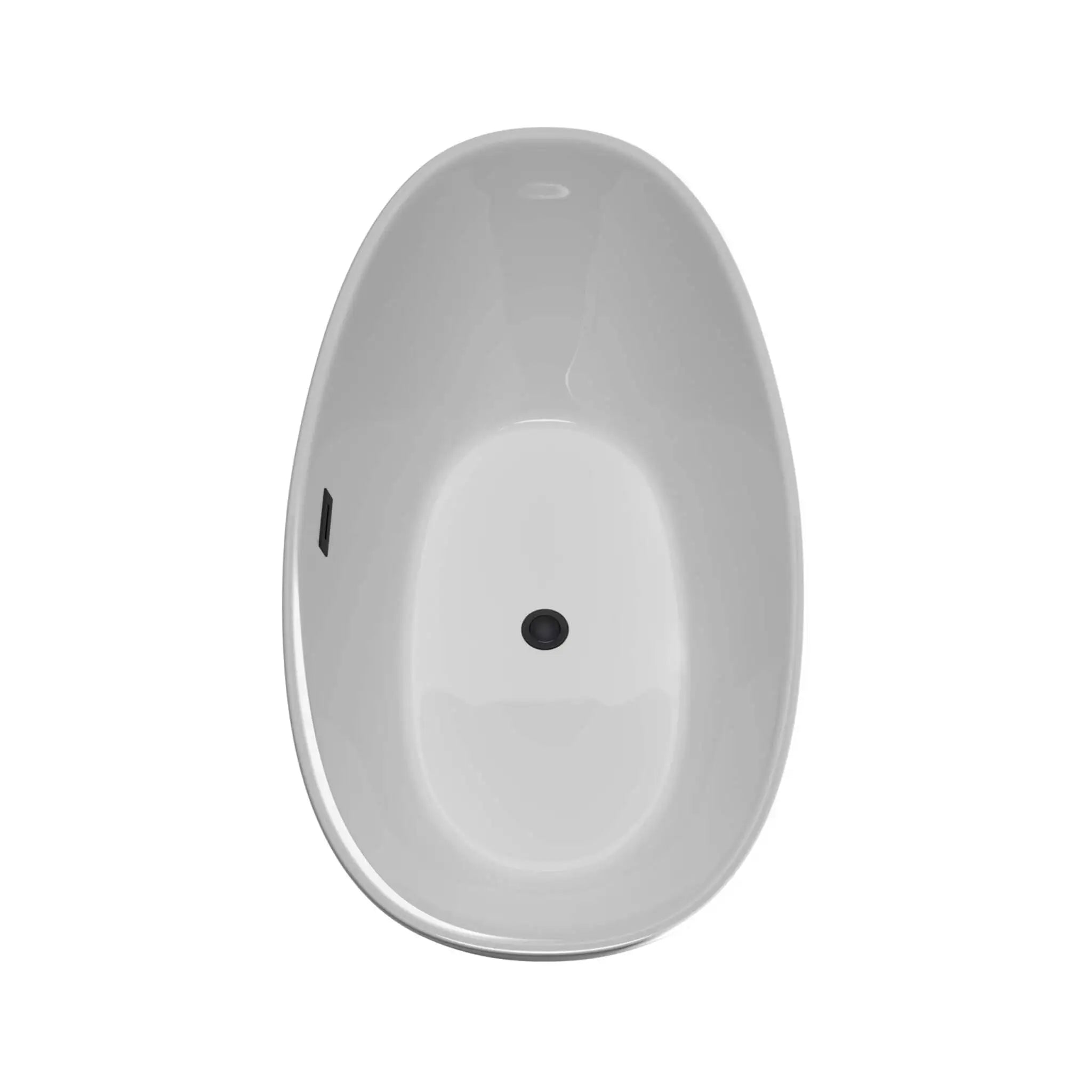 60" White Freestanding Bathtub, Matte Black Trim - Dorrit by Wyndham (WCBTE652060MBTRIM) image 4