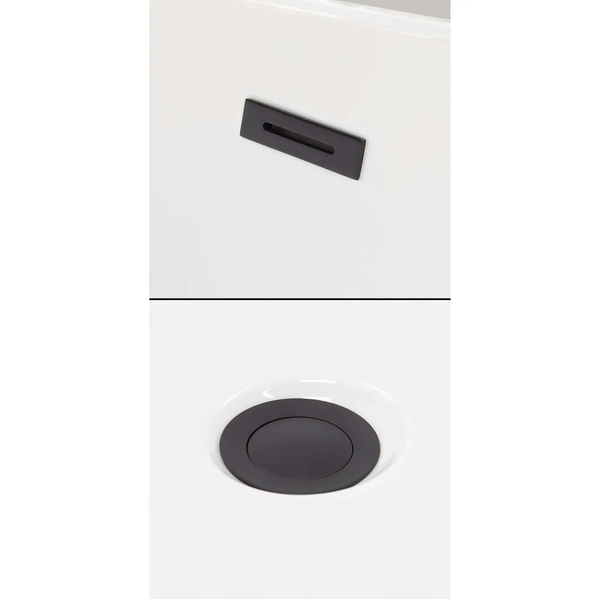 60" White Freestanding Bathtub, Matte Black Trim - Juliette by Wyndham (WCOBT101360MBTRIM) image 5