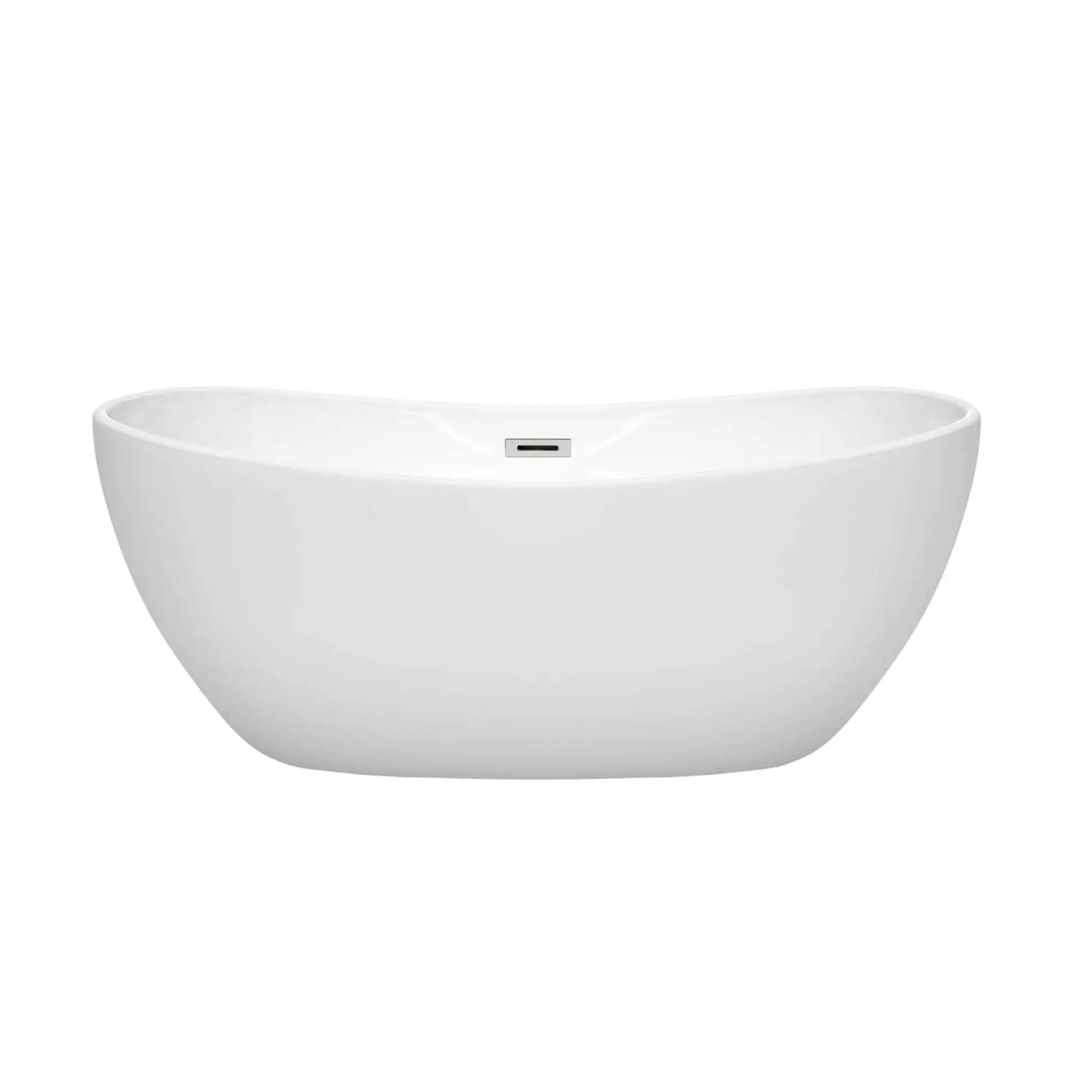 60" White Freestanding Bathtub - Rebecca by Wyndham (WCOBT101460) image 2