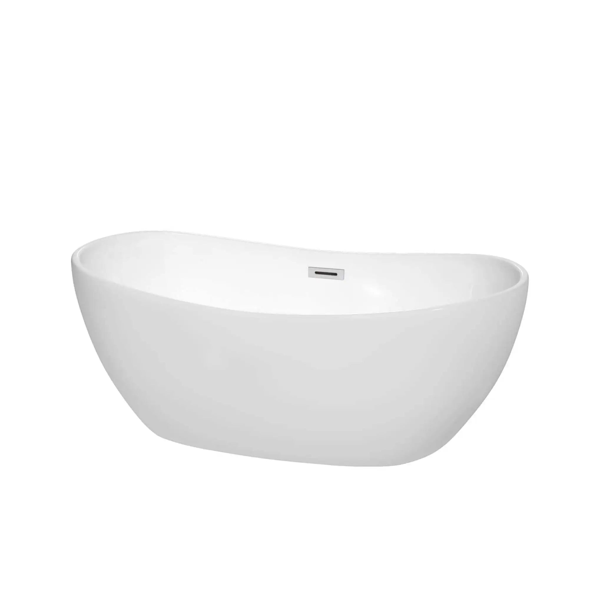 60" White Freestanding Bathtub - Rebecca by Wyndham (WCOBT101460) image
