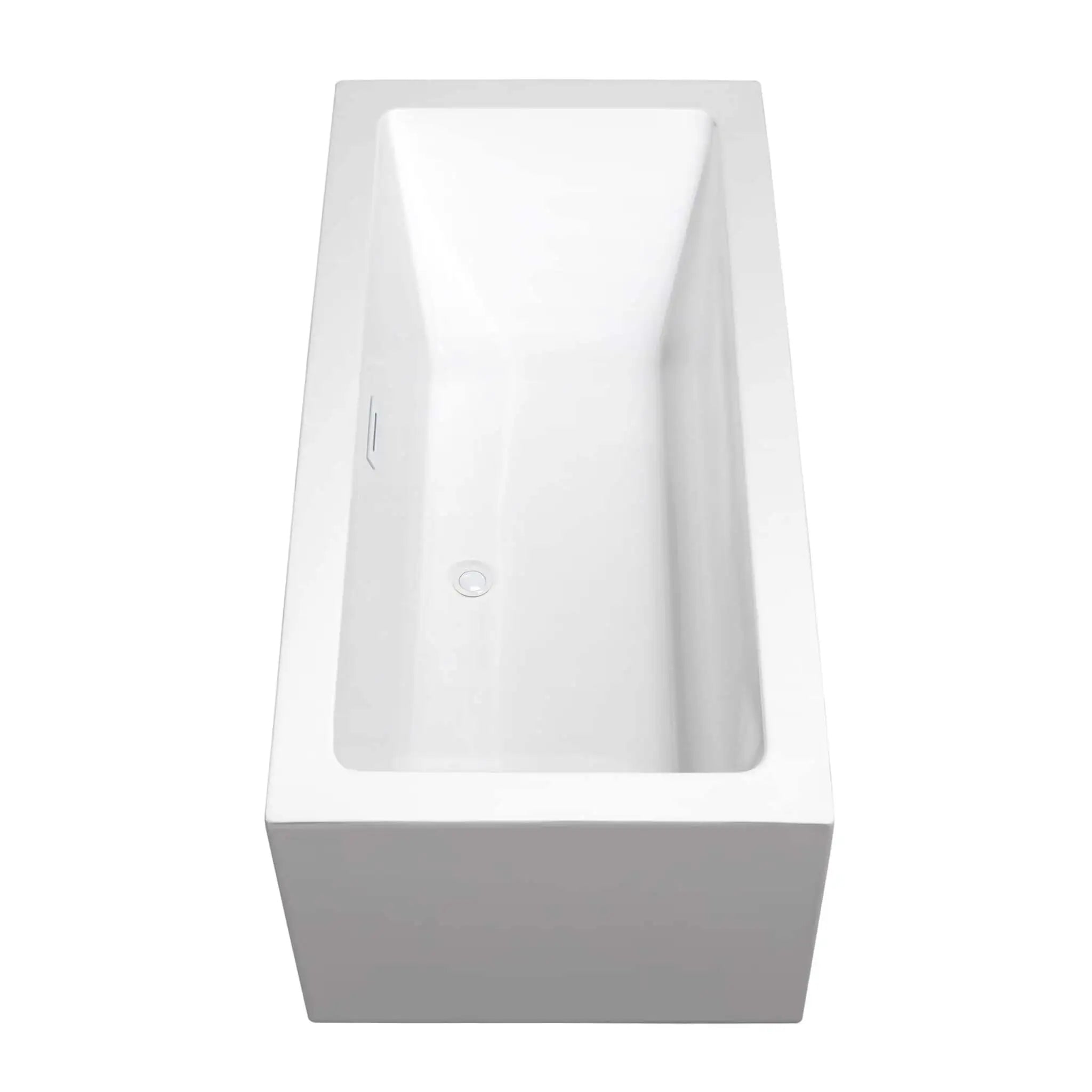 60" White Freestanding Bathtub with Brushed Gold Faucet - Melody by Wyndham (WCOBT101160SWATPGD) image 3