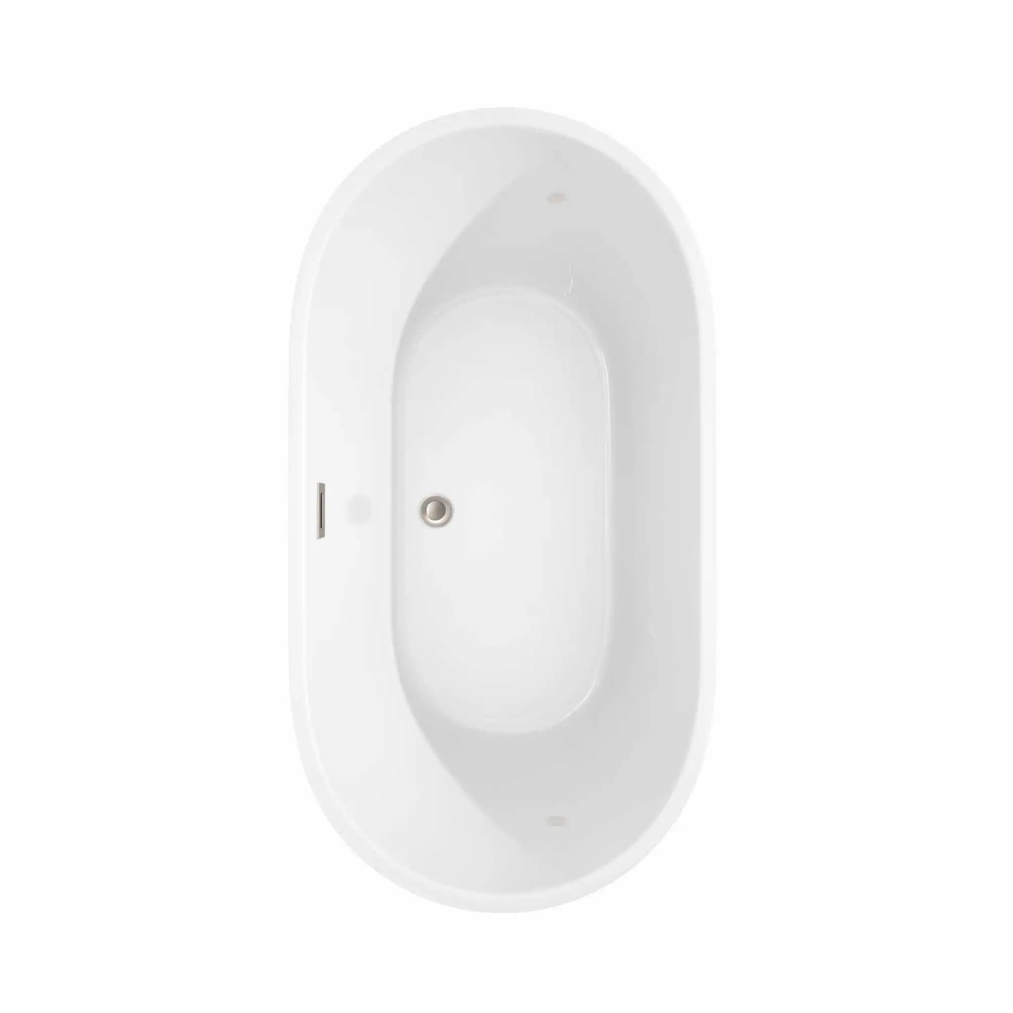 60" White Freestanding Bathtub with Brushed Nickel Faucet - Carissa by Wyndham (WCOBT101260ATP11BN) image 3