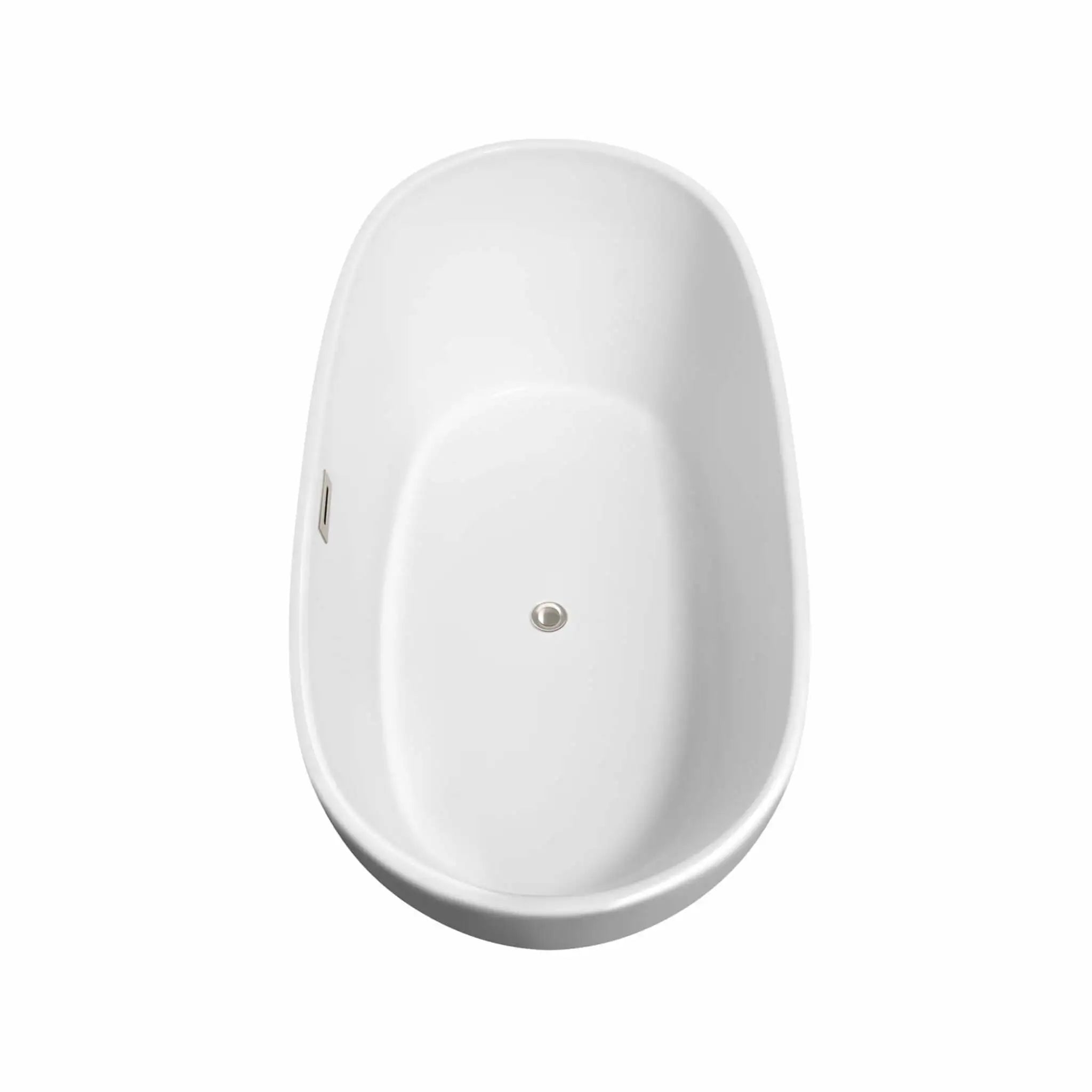 60" White Freestanding Bathtub with Brushed Nickel Faucet - Rebecca by Wyndham (WCOBT101460ATP11BN) image 4