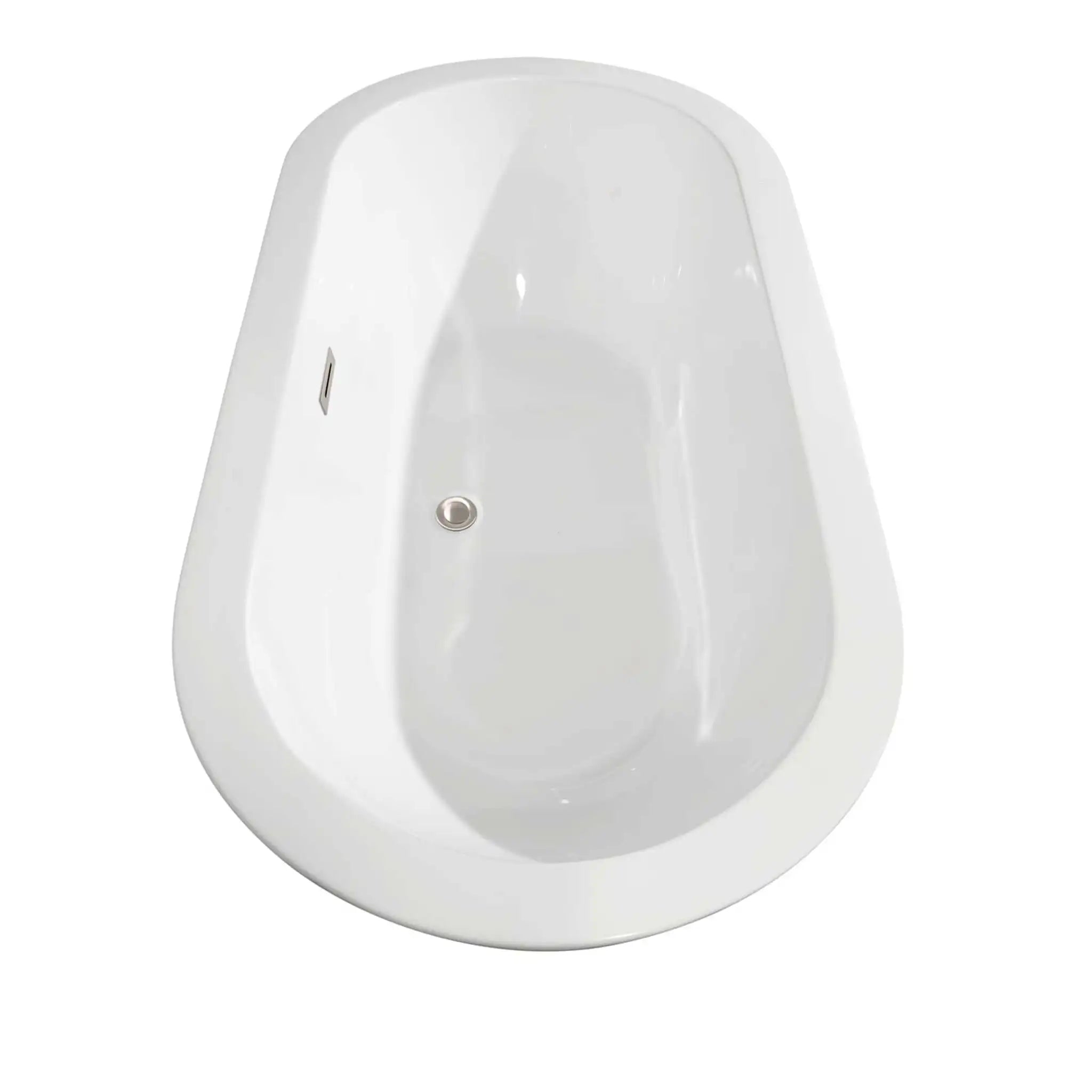 60" White Freestanding Bathtub with Brushed Nickel Faucet - Soho by Wyndham (WCOBT100260ATP11BN) image 4