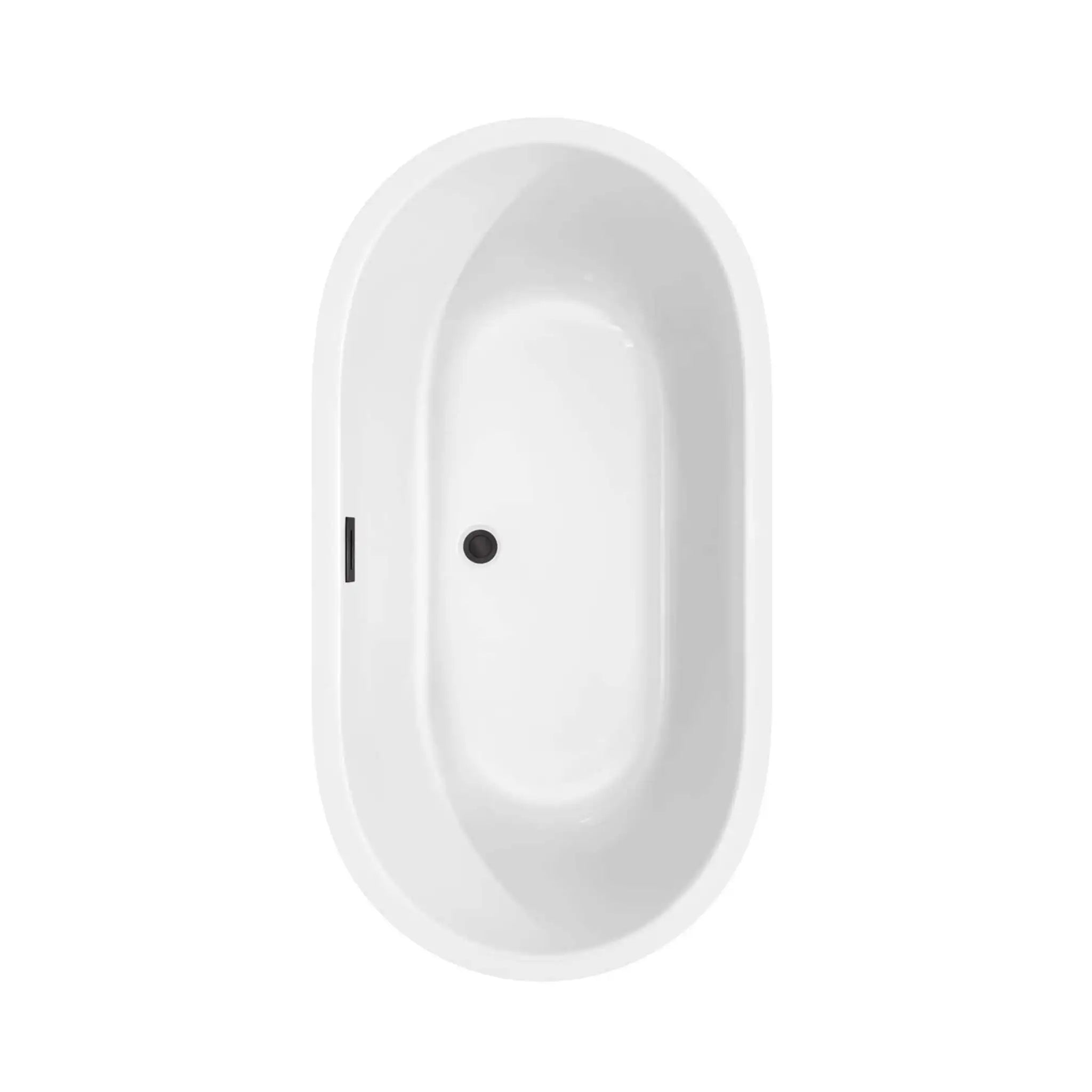 60" White Freestanding Bathtub with Matte Black Faucet - Juliette by Wyndham (WCOBT101360MBATPBK) image 4