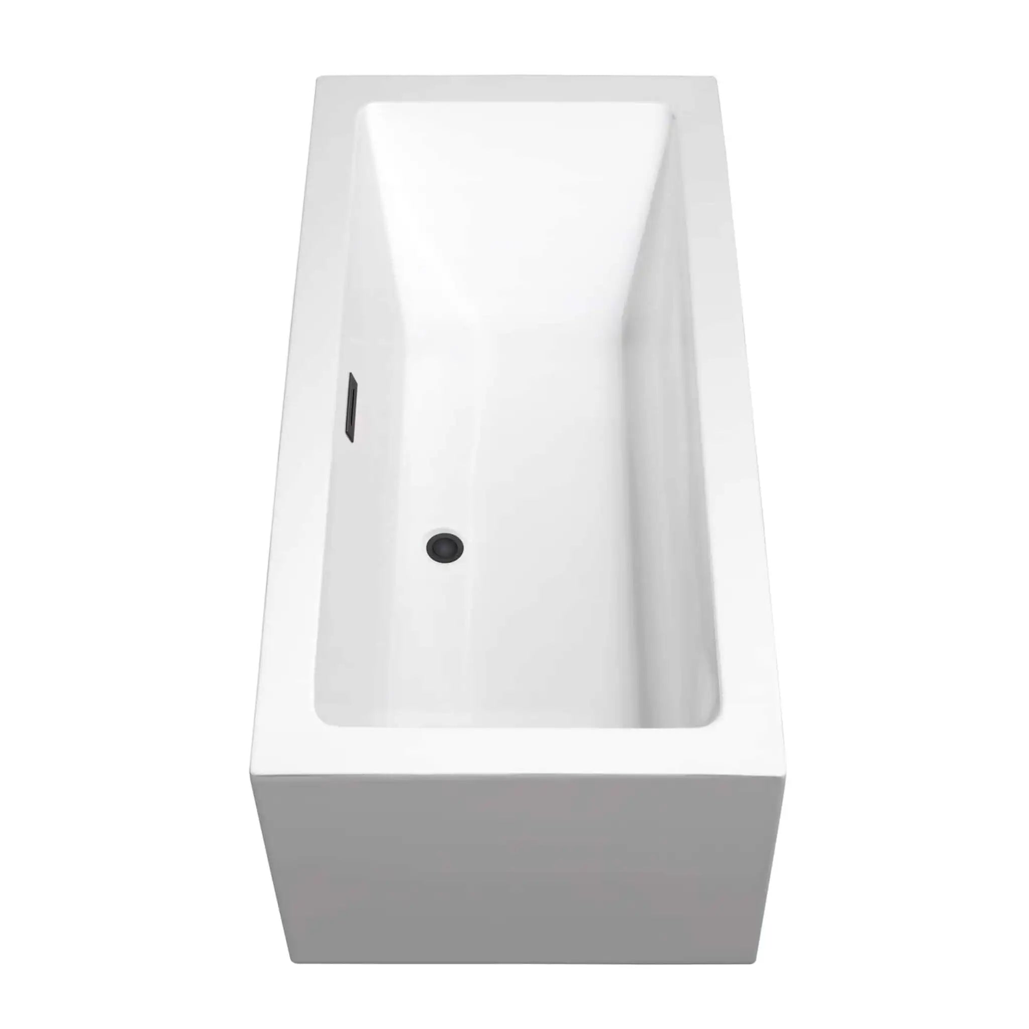 60" White Freestanding Bathtub with Matte Black Faucet - Melody by Wyndham (WCOBT101160MBATPBK) image 3