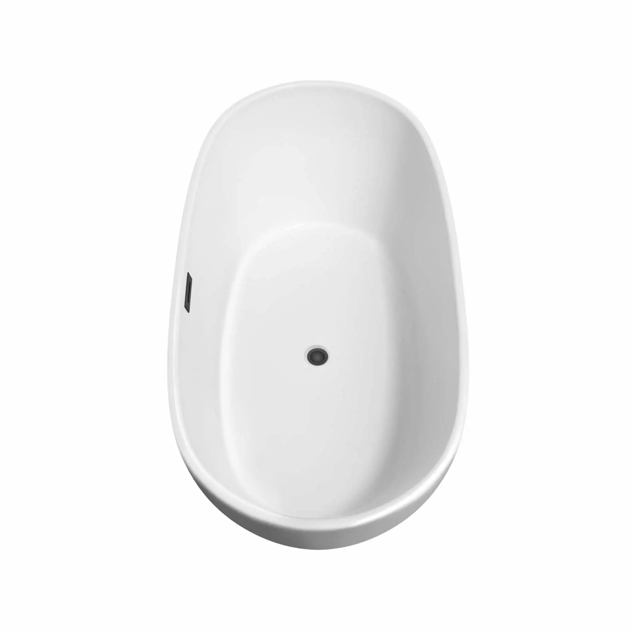 60" White Freestanding Bathtub with Matte Black Faucet - Rebecca by Wyndham (WCOBT101460MBATPBK) image 3