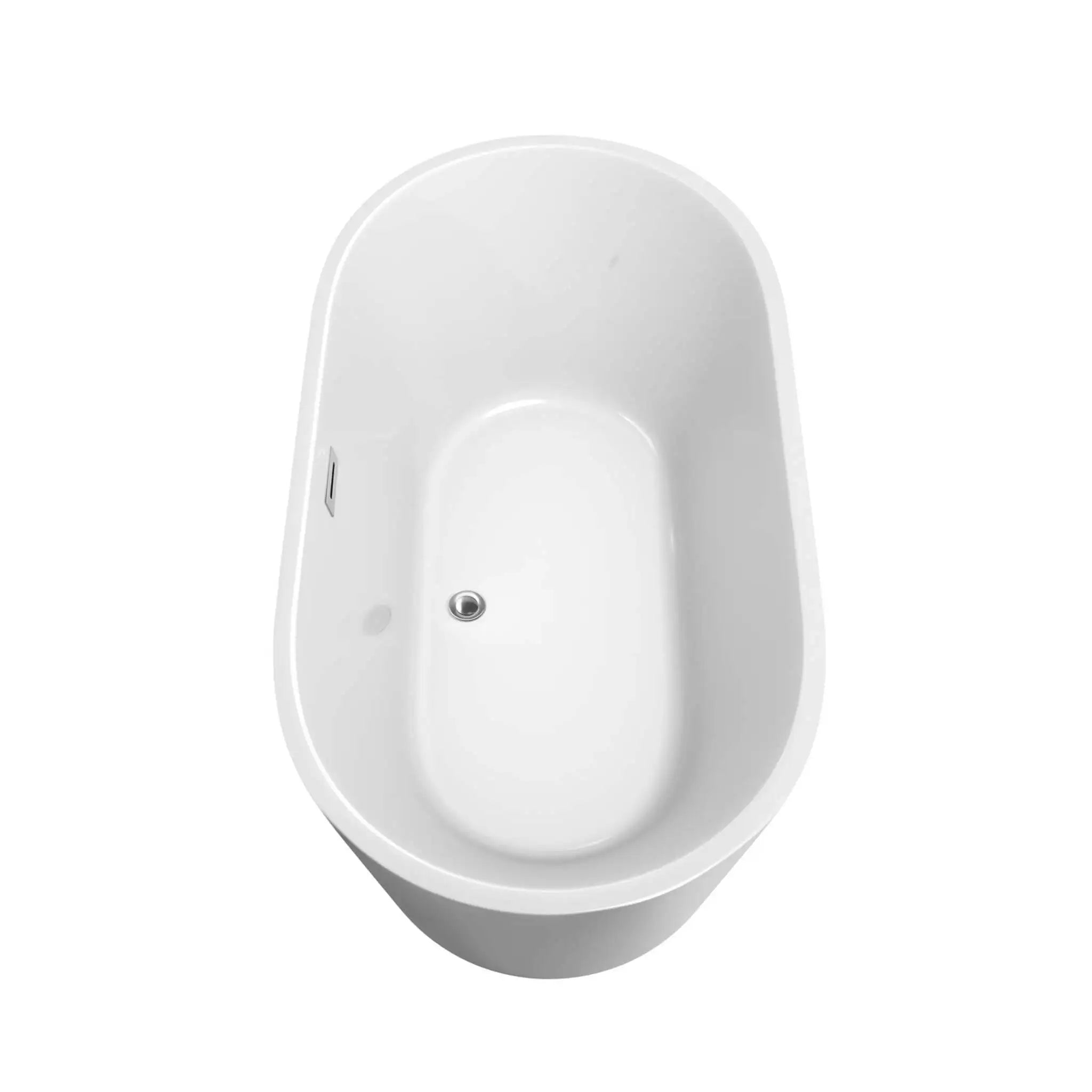 60" White Freestanding Bathtub with Polished Chrome Faucet - Carissa by Wyndham (WCOBT101260ATP11PC) image 4