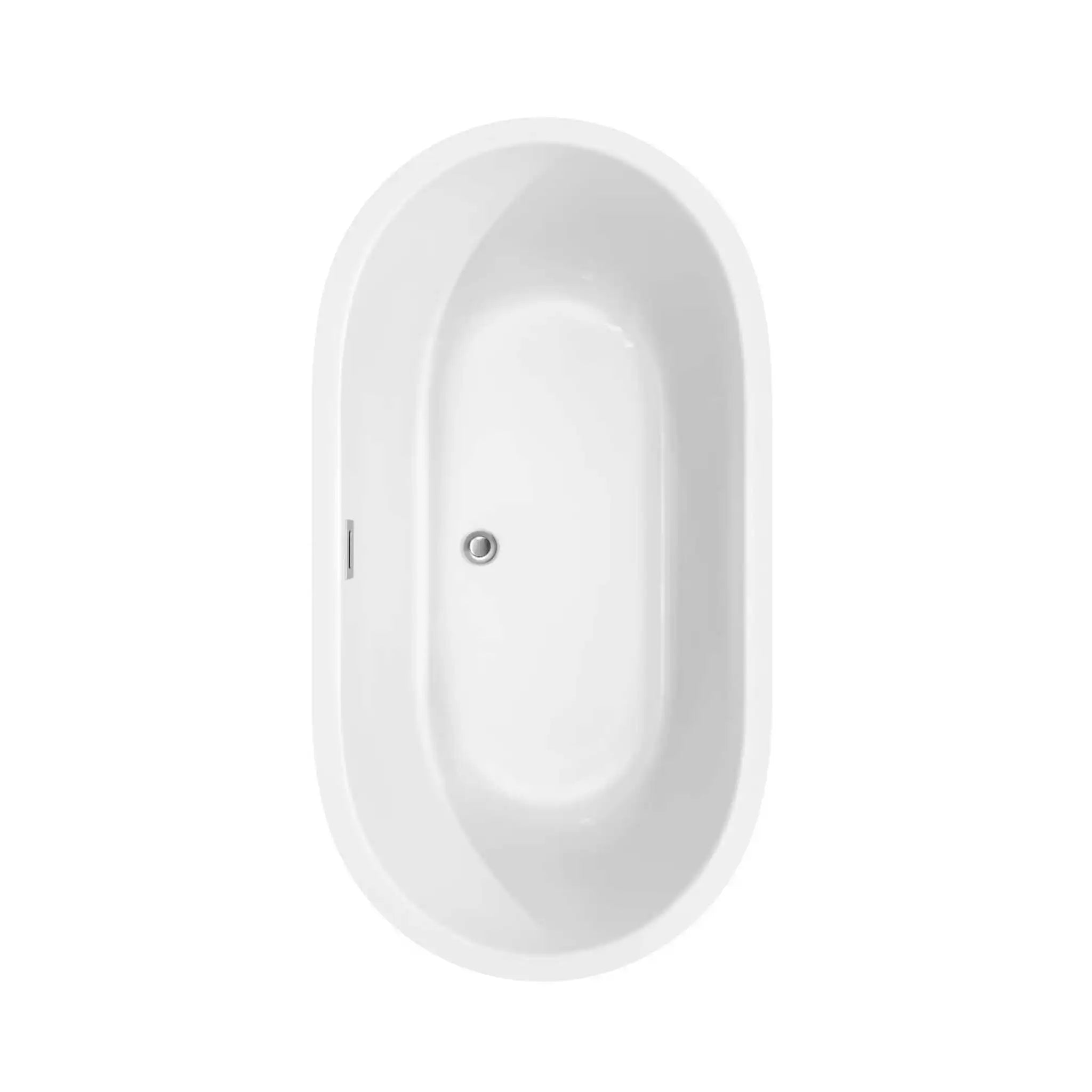 60" White Freestanding Bathtub with Polished Chrome Faucet - Juliette by Wyndham (WCOBT101360ATP11PC) image 3