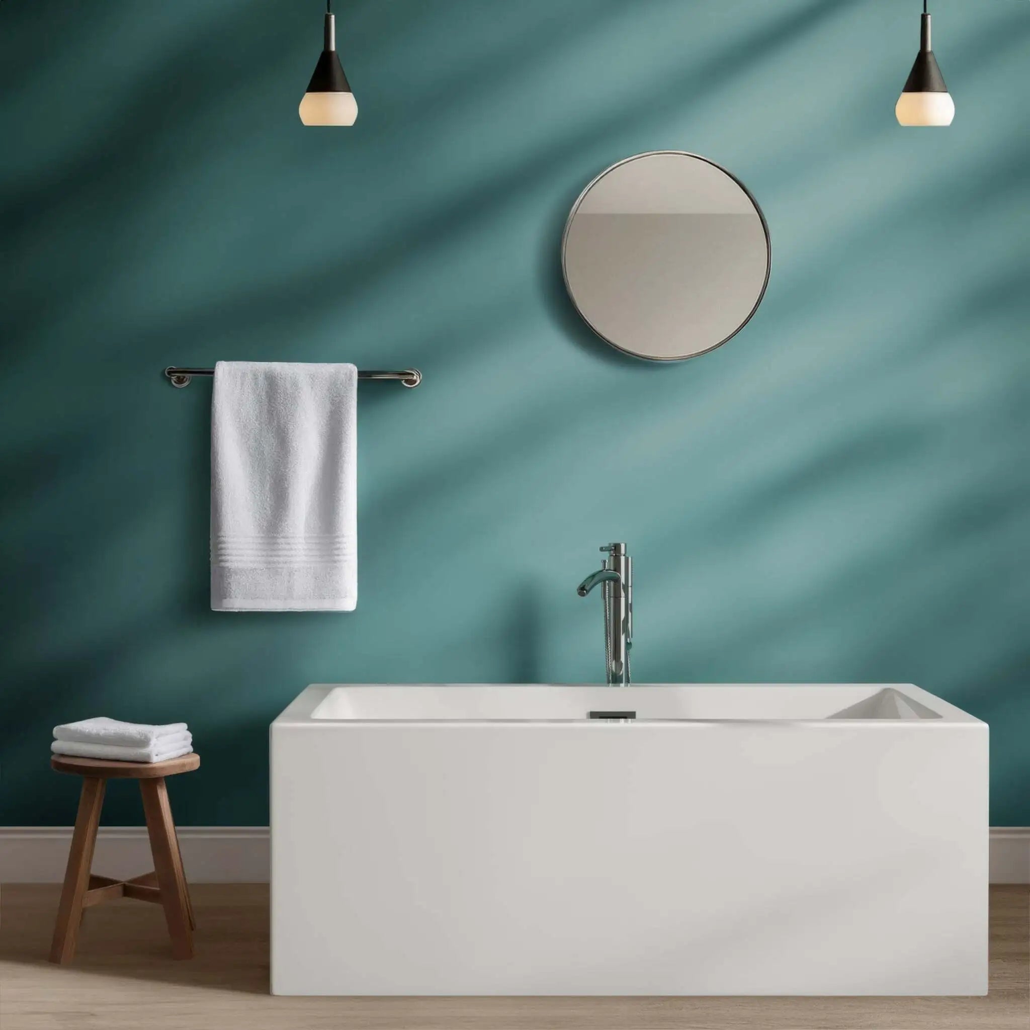 60" White Freestanding Bathtub with Polished Chrome Faucet - Melody by Wyndham (WCOBT101160ATP11PC) image 2