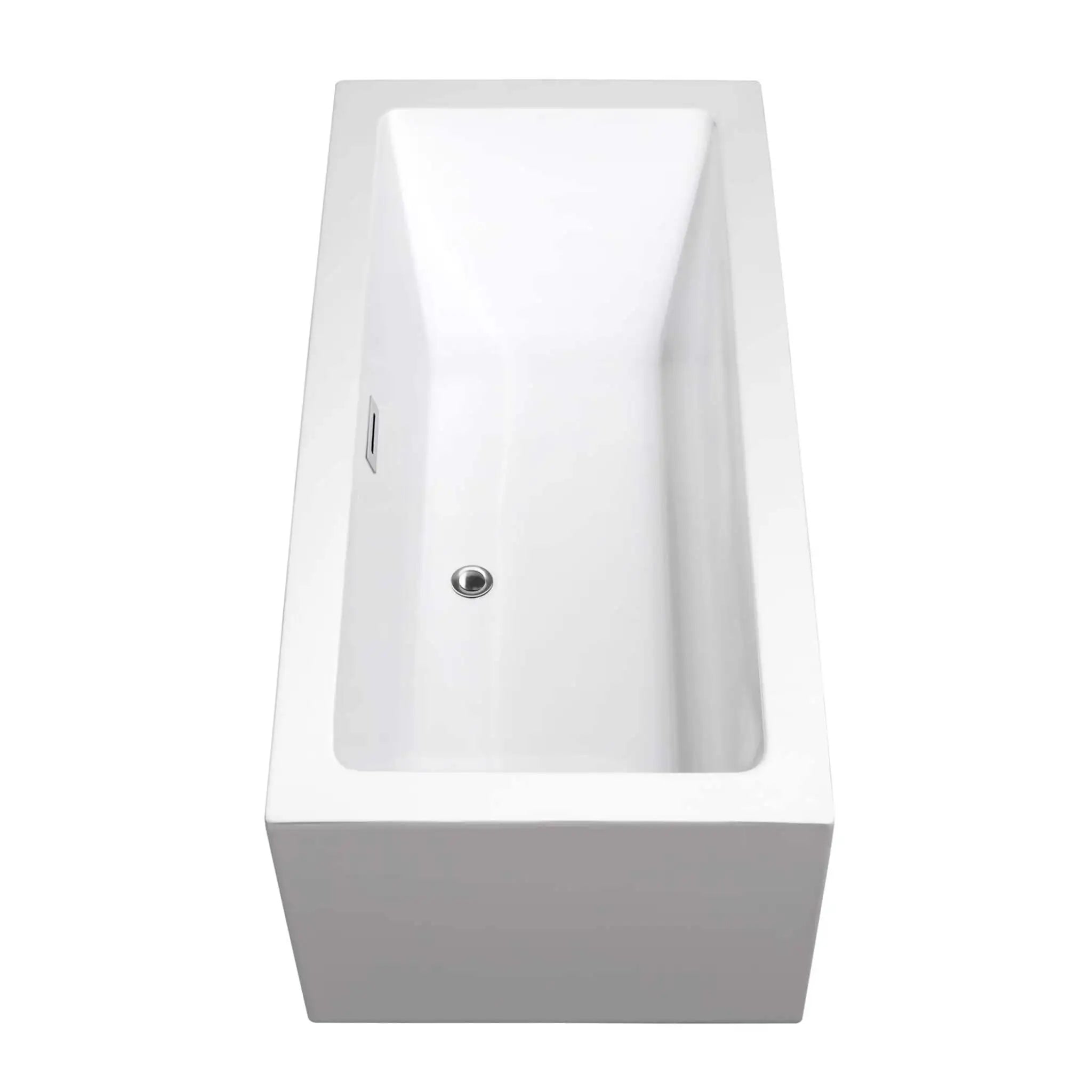 60" White Freestanding Bathtub with Polished Chrome Faucet - Melody by Wyndham (WCOBT101160ATP11PC) image 5