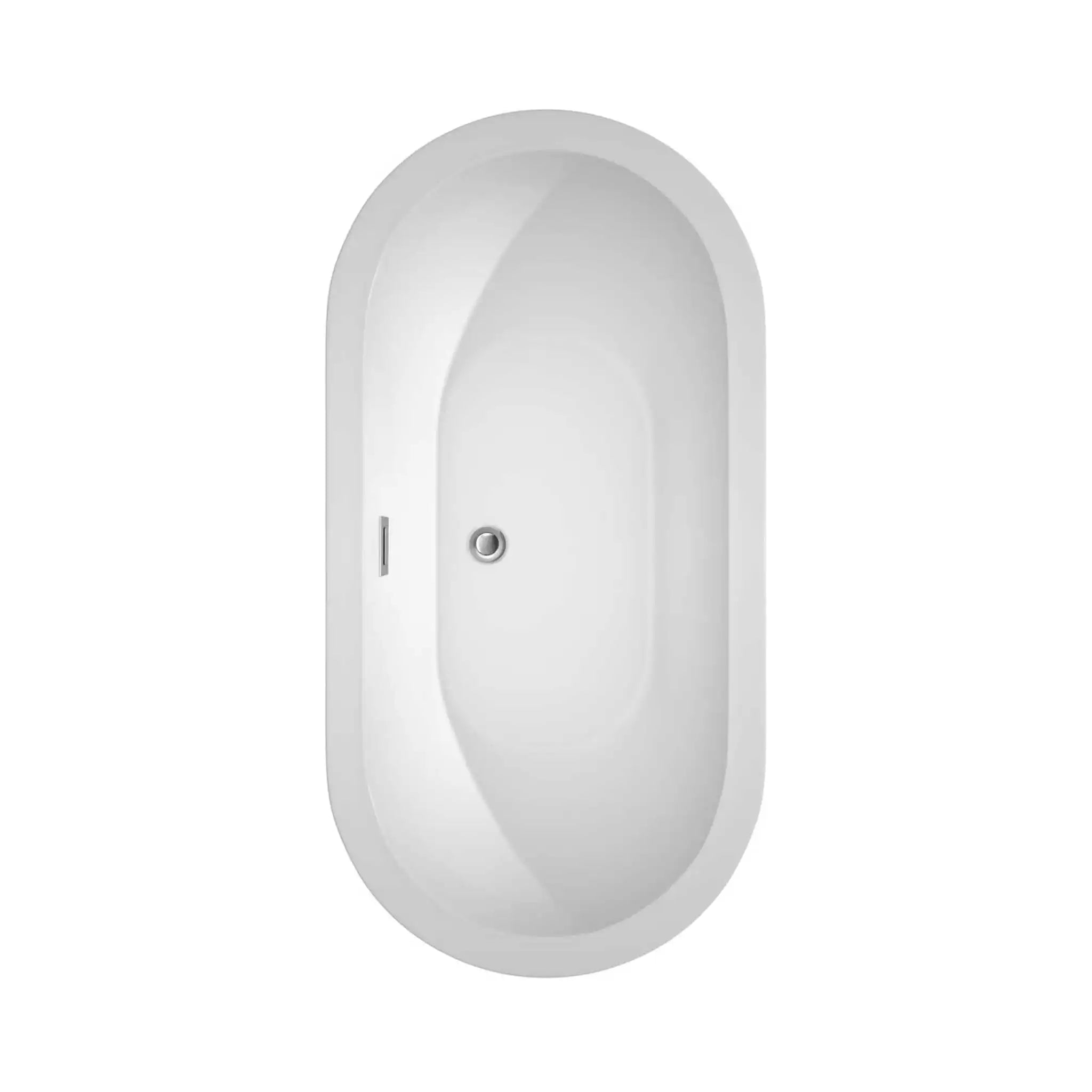 60" White Freestanding Bathtub with Polished Chrome Faucet - Soho by Wyndham (WCOBT100260ATP11PC) image 3