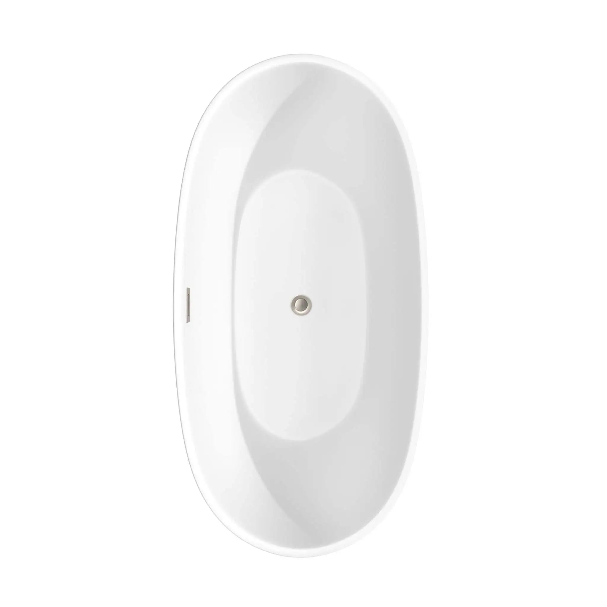 63" Matte White Freestanding Bathtub, Brushed Nickel Trim - Juno by Wyndham (WCBTE306163MWBNTRIM) image 4