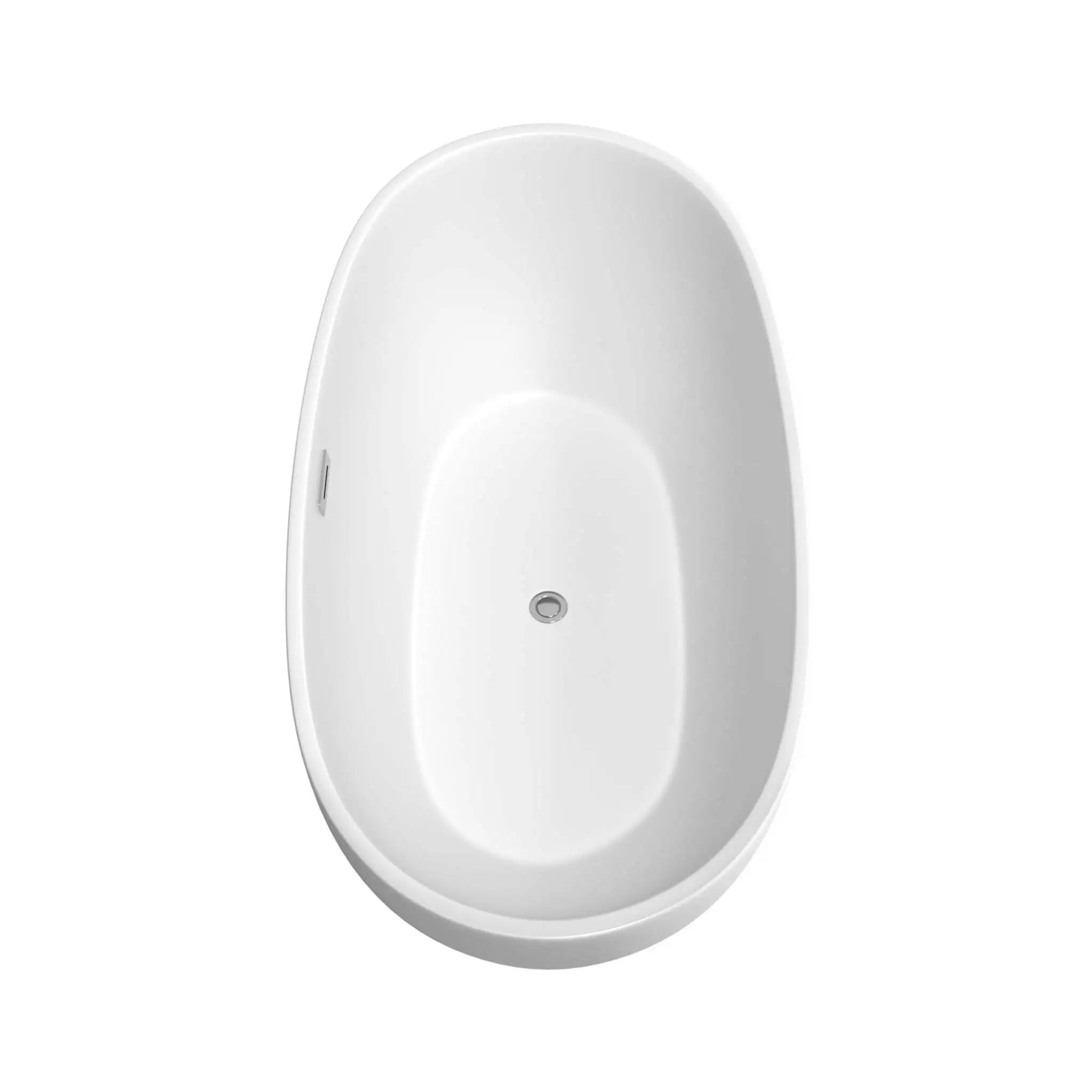 63" Matte White Freestanding Bathtub with Polished Chrome - Juno by Wyndham (WCBTE306163MWPCATPBK) image 3