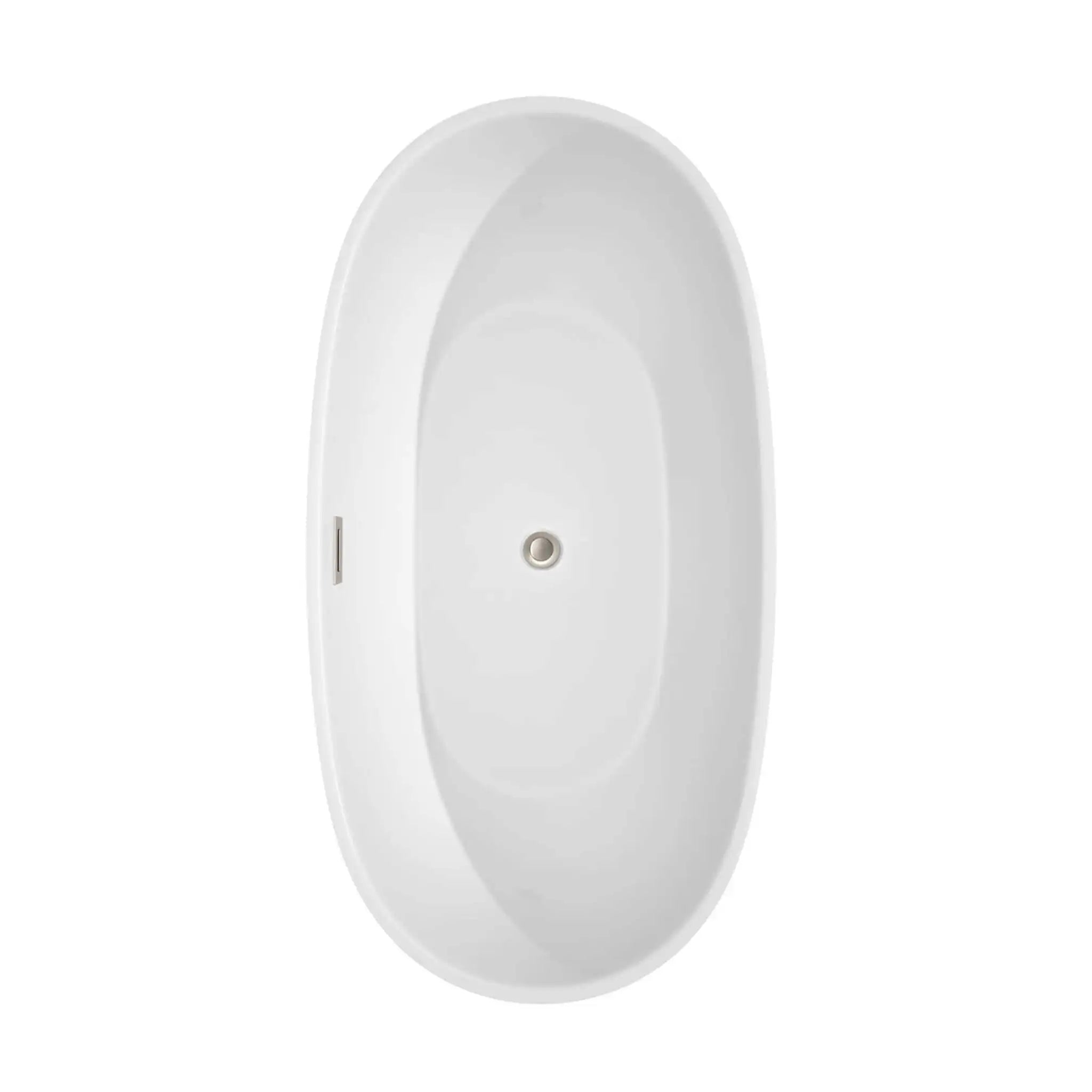 63" White Freestanding Bathtub, Brushed Nickel Trim - Juno by Wyndham (WCBTK156163BNTRIM) image 3