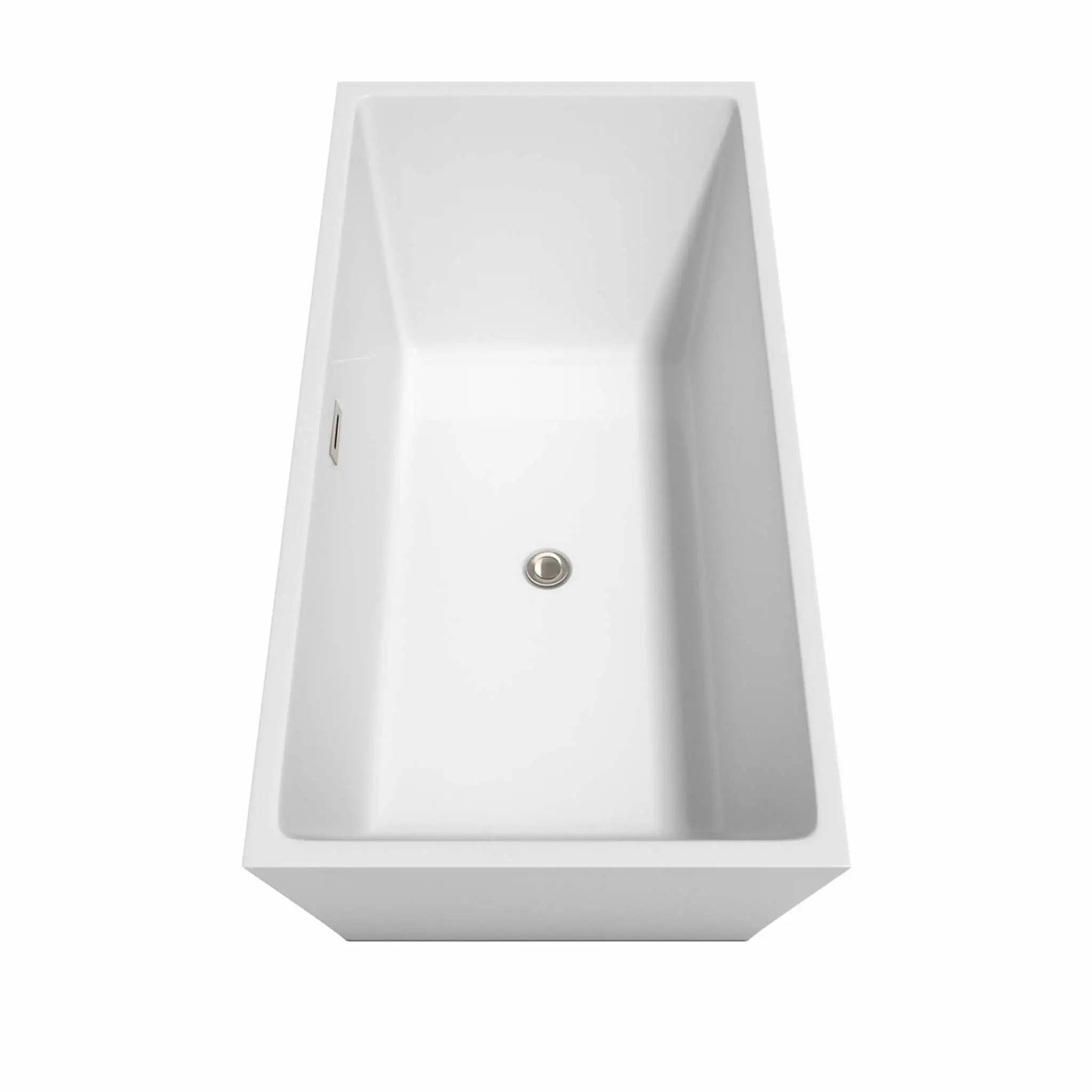 63" White Freestanding Bathtub, Brushed Nickel Trim - Sara by Wyndham (WCBTK151463BNTRIM) image 4