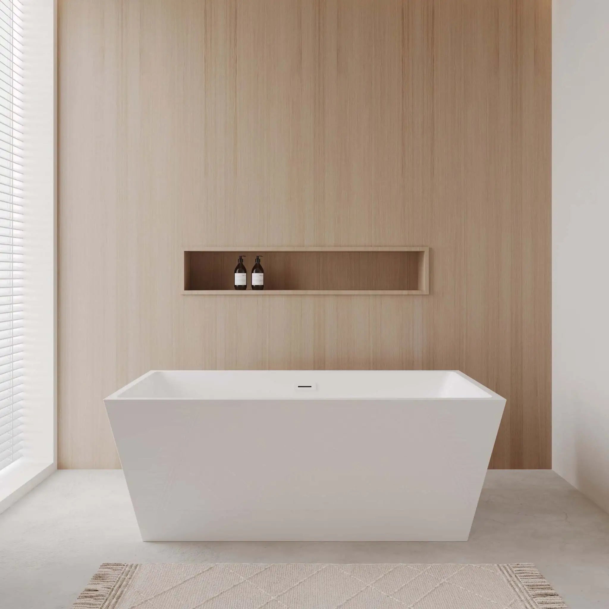 63" White Freestanding Bathtub - Sara by Wyndham (WCBTK151463SWTRIM) image 1