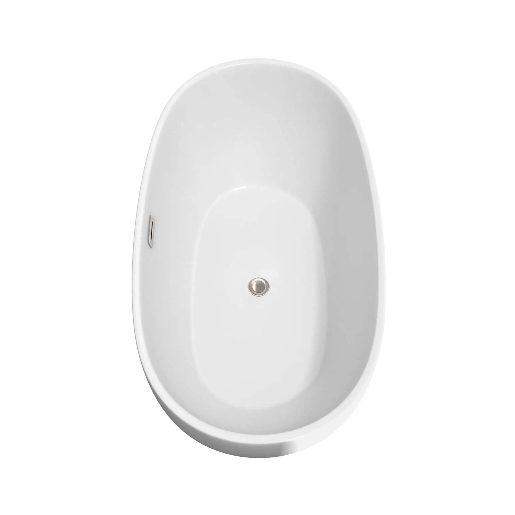 63" White Freestanding Bathtub with Brushed Nickel Faucet - Juno by Wyndham (WCBTK156163ATP11BN) image 4