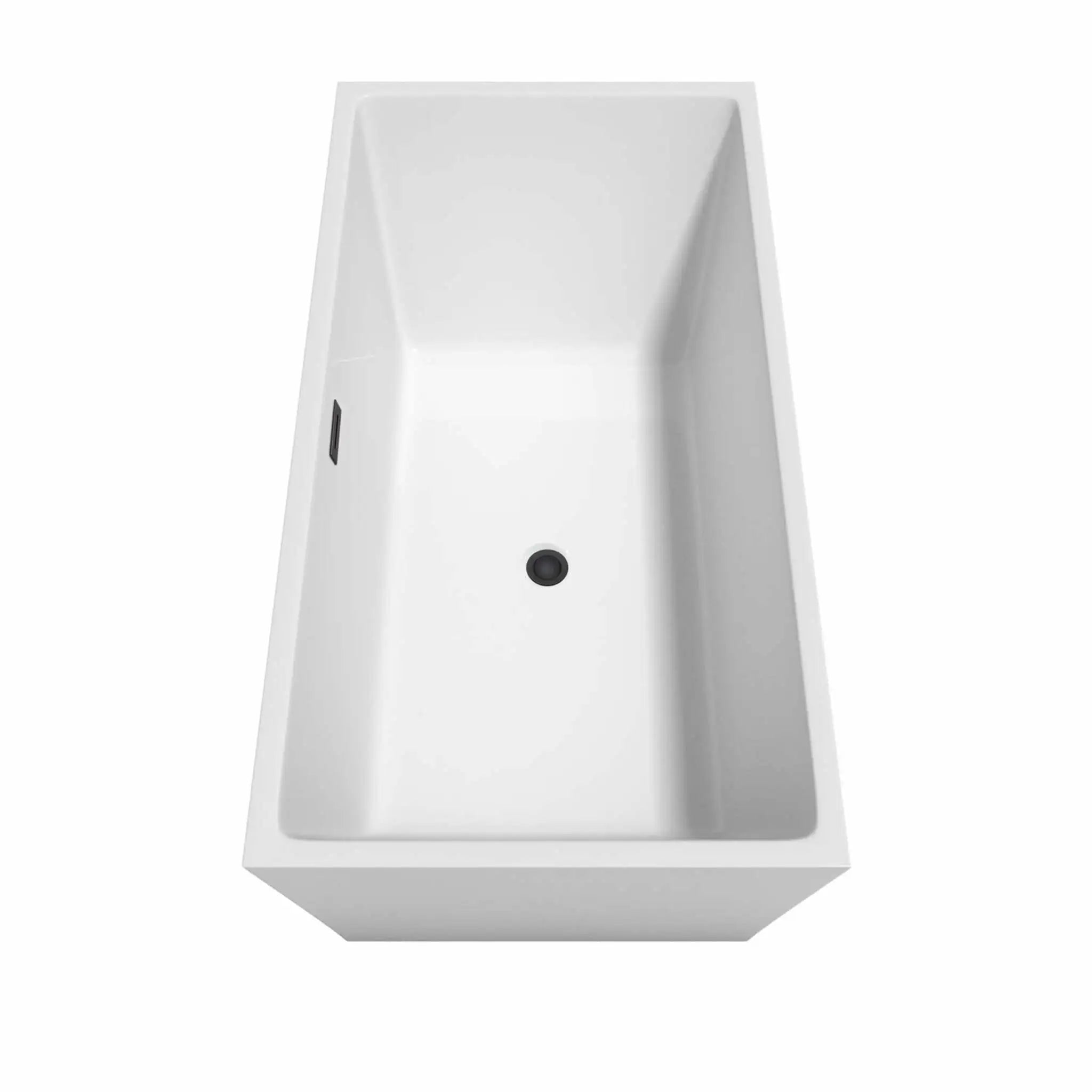 63" White Freestanding Bathtub with Matte Black Faucet - Sara by Wyndham (WCBTK151463MBATPBK) image 3