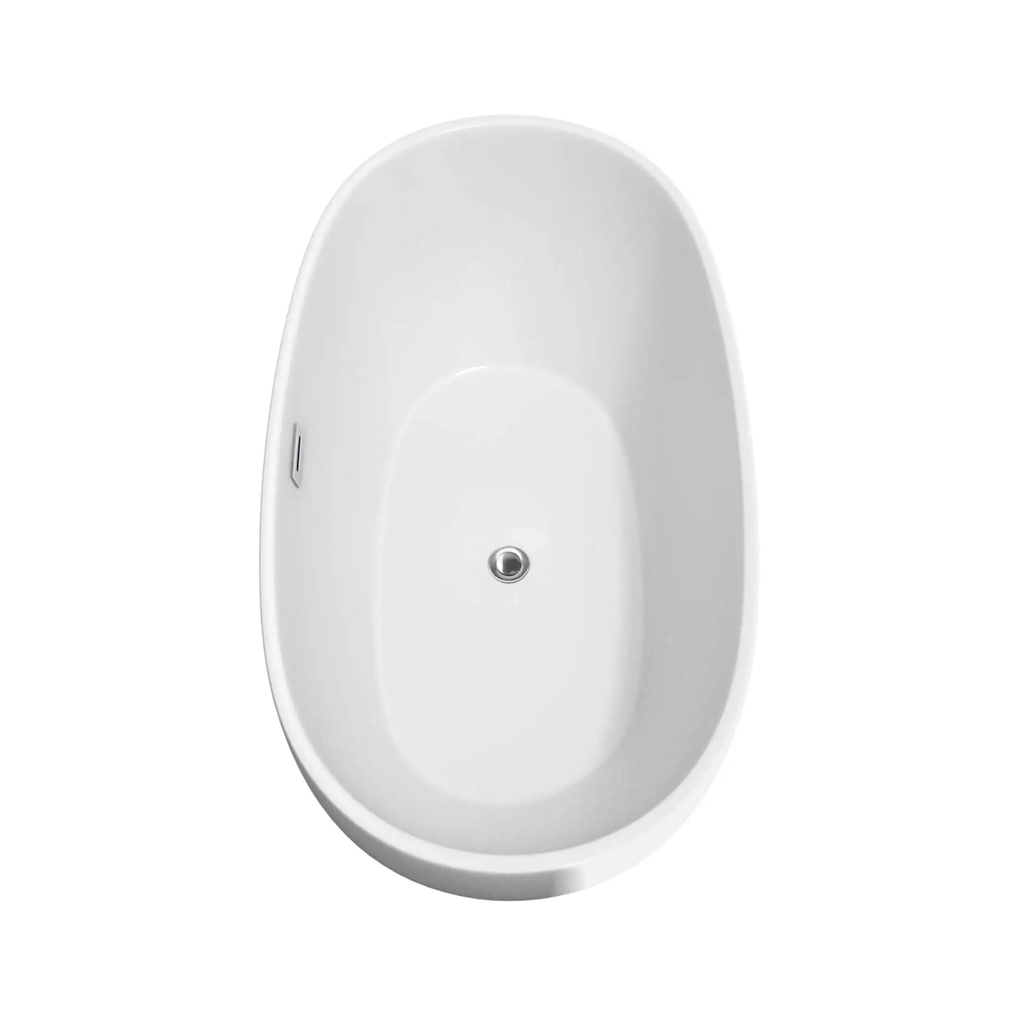 63" White Freestanding Bathtub with Polished Chrome Faucet - Juno by Wyndham (WCBTK156163PCATPBK) image 3
