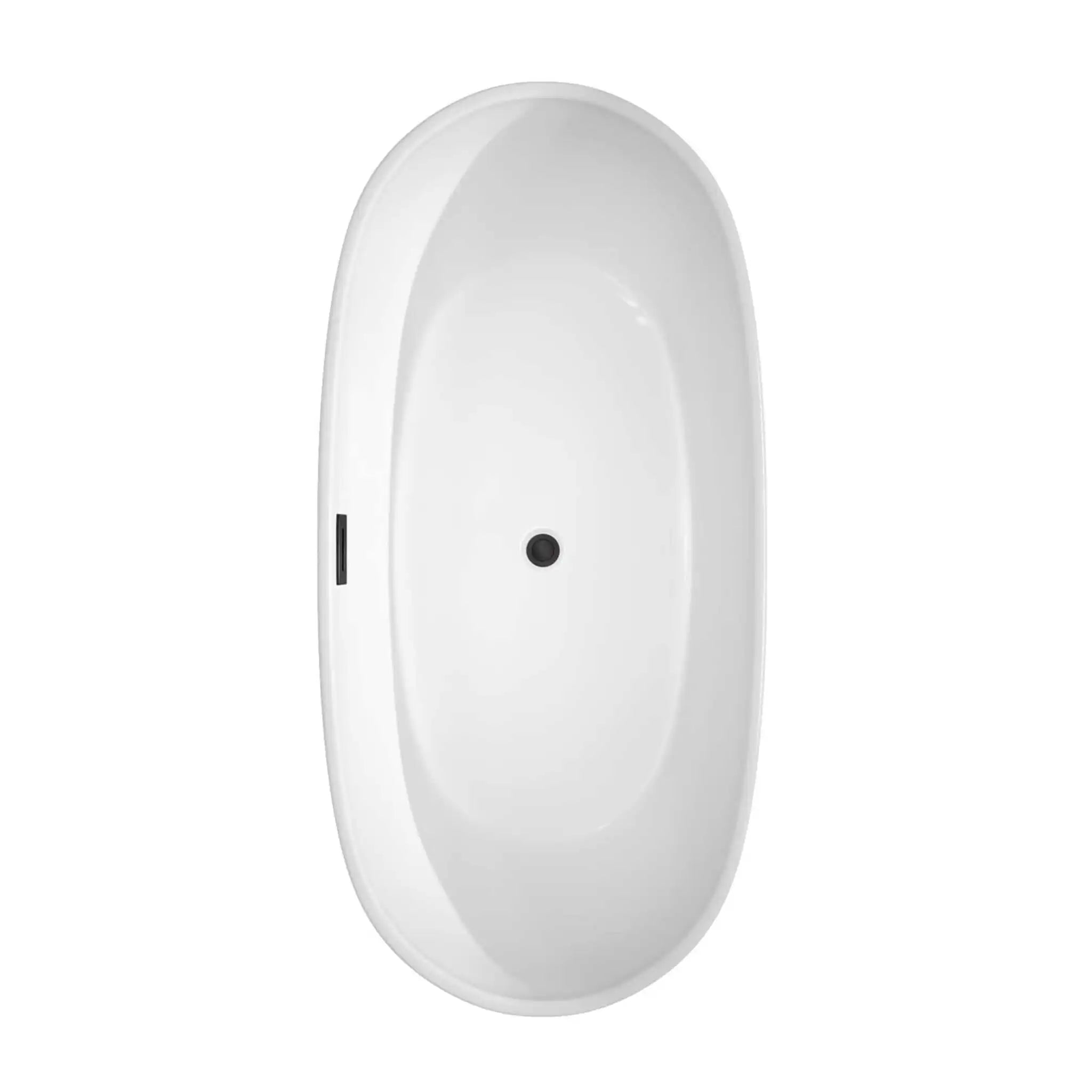 65" White Freestanding Bathtub, Matte Black Trim - Rebecca by Wyndham (WCOBT101465MBTRIM) image 3