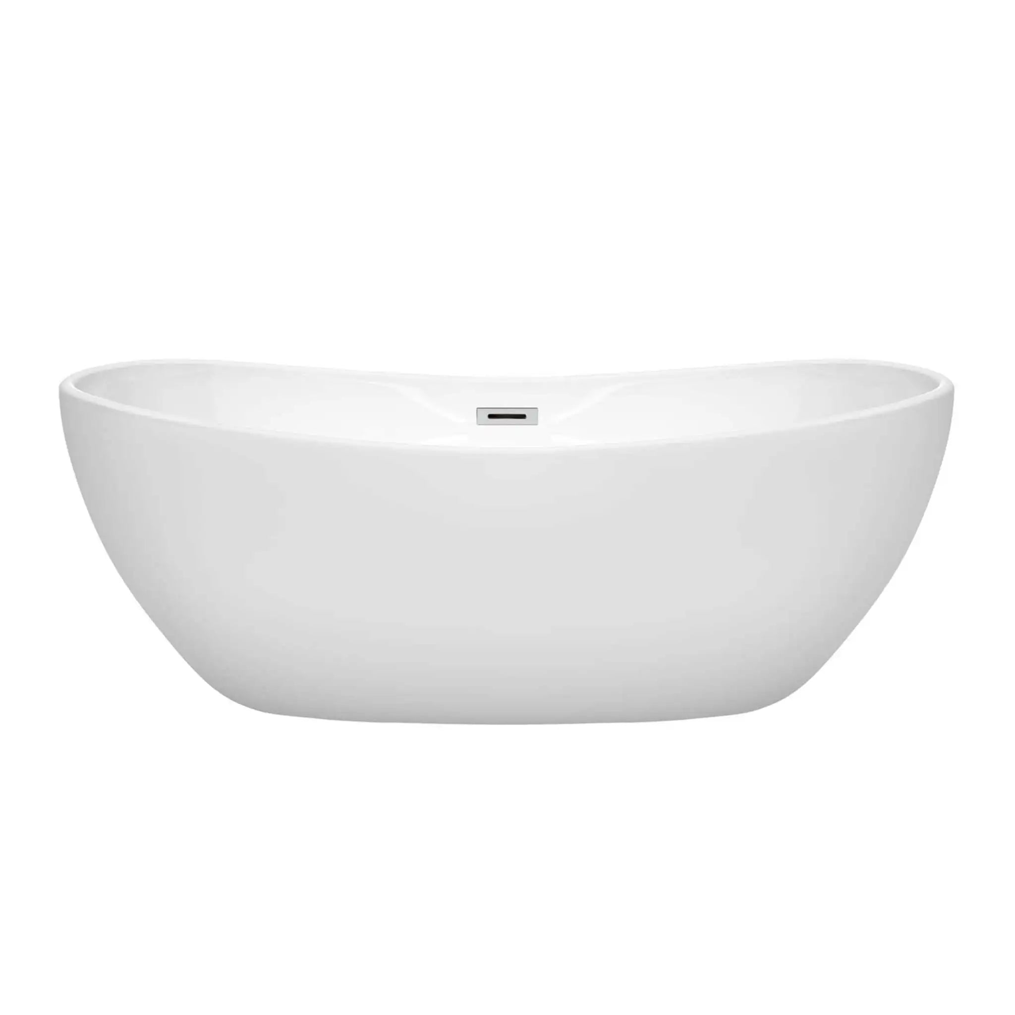 65" White Freestanding Bathtub - Rebecca by Wyndham (WCOBT101465) image 2