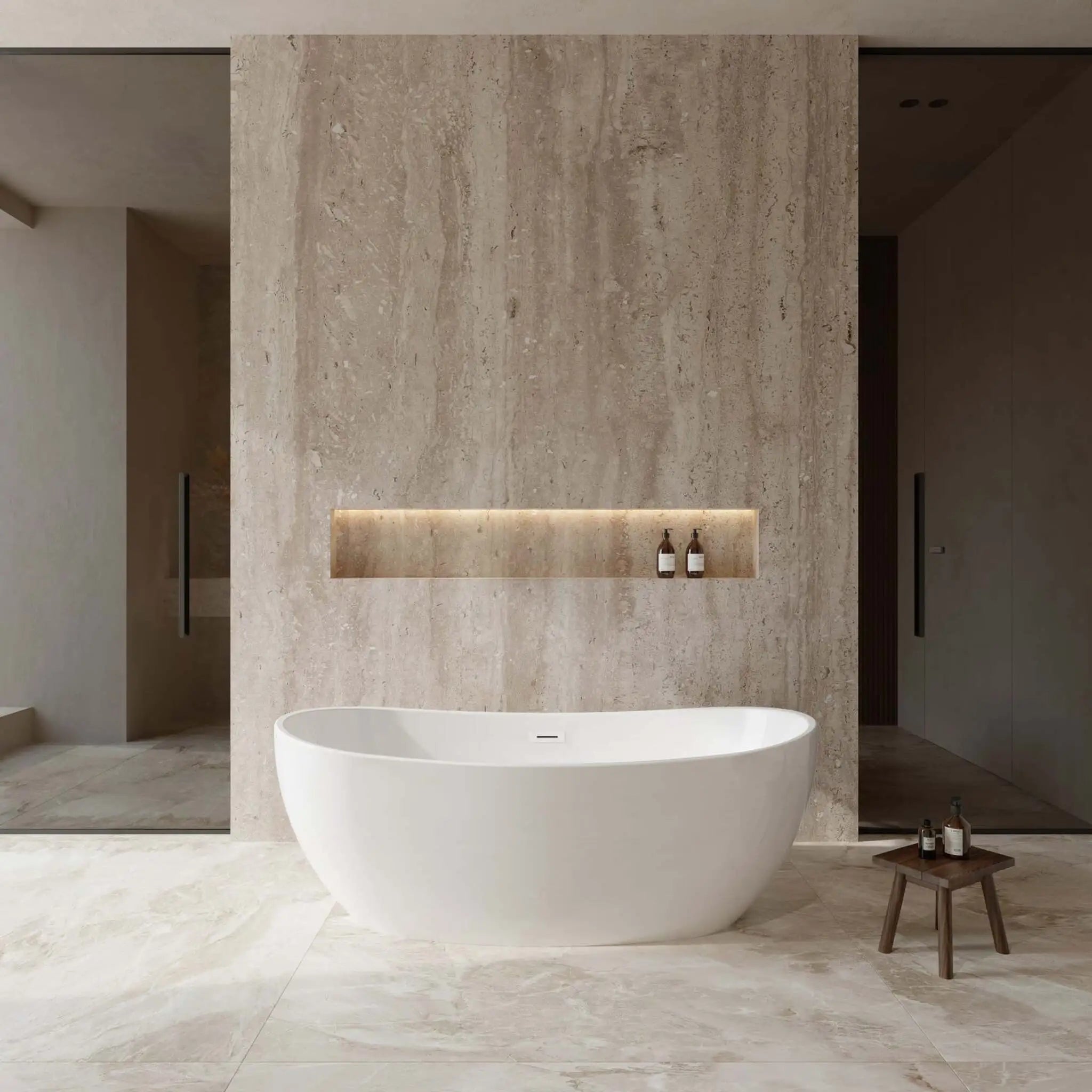 65" White Freestanding Bathtub - Rebecca by Wyndham (WCOBT101465SWTRIM) image 1