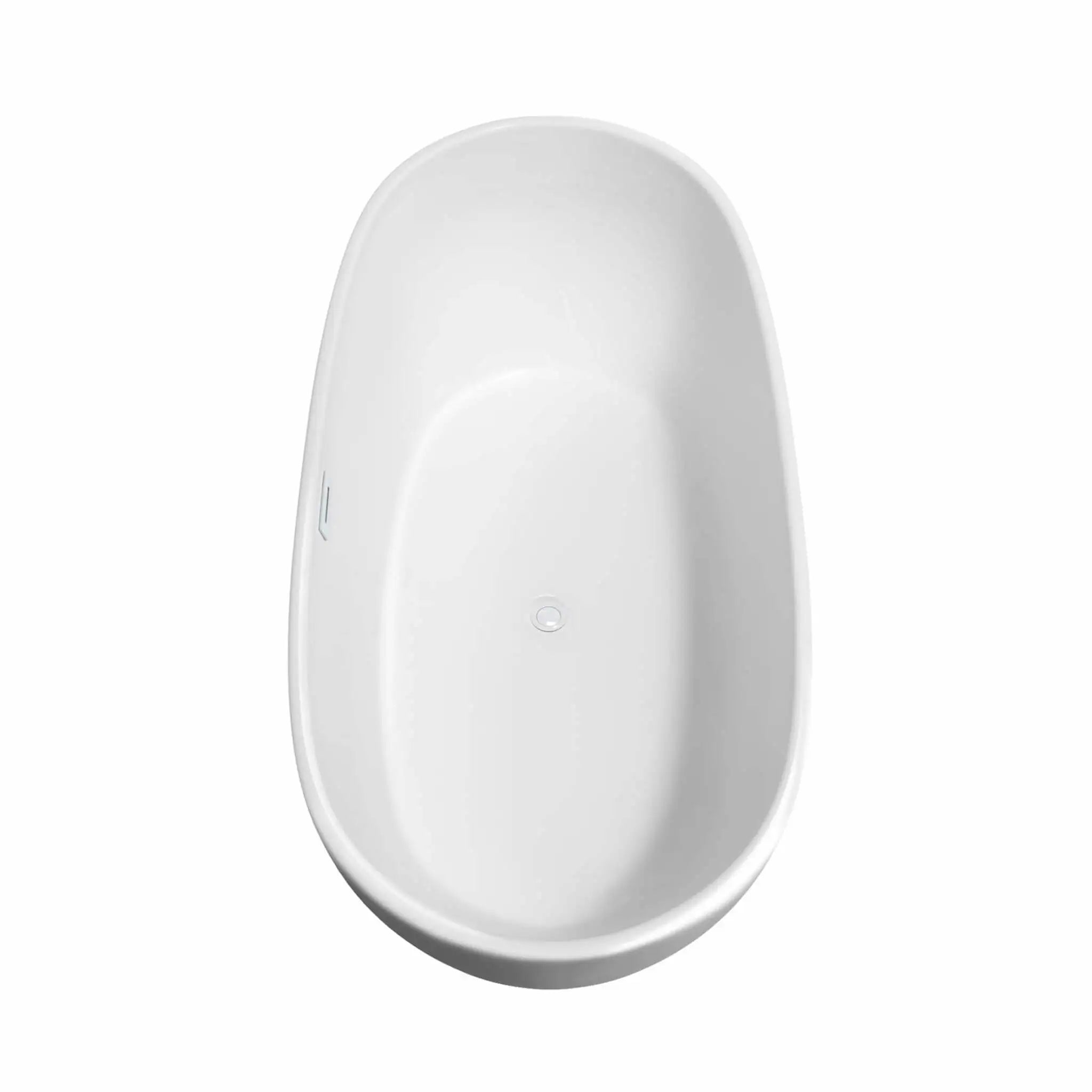 65" White Freestanding Bathtub with Brushed Gold Faucet - Rebecca by Wyndham (WCOBT101465SWATPGD) image 3