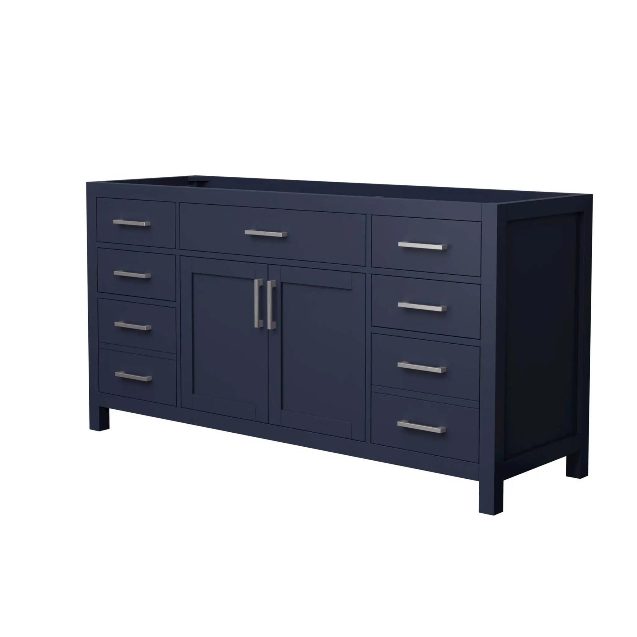 66" Beckett Single Bathroom Vanity in Dark Blue with Brushed Nickel Trim by Wyndham