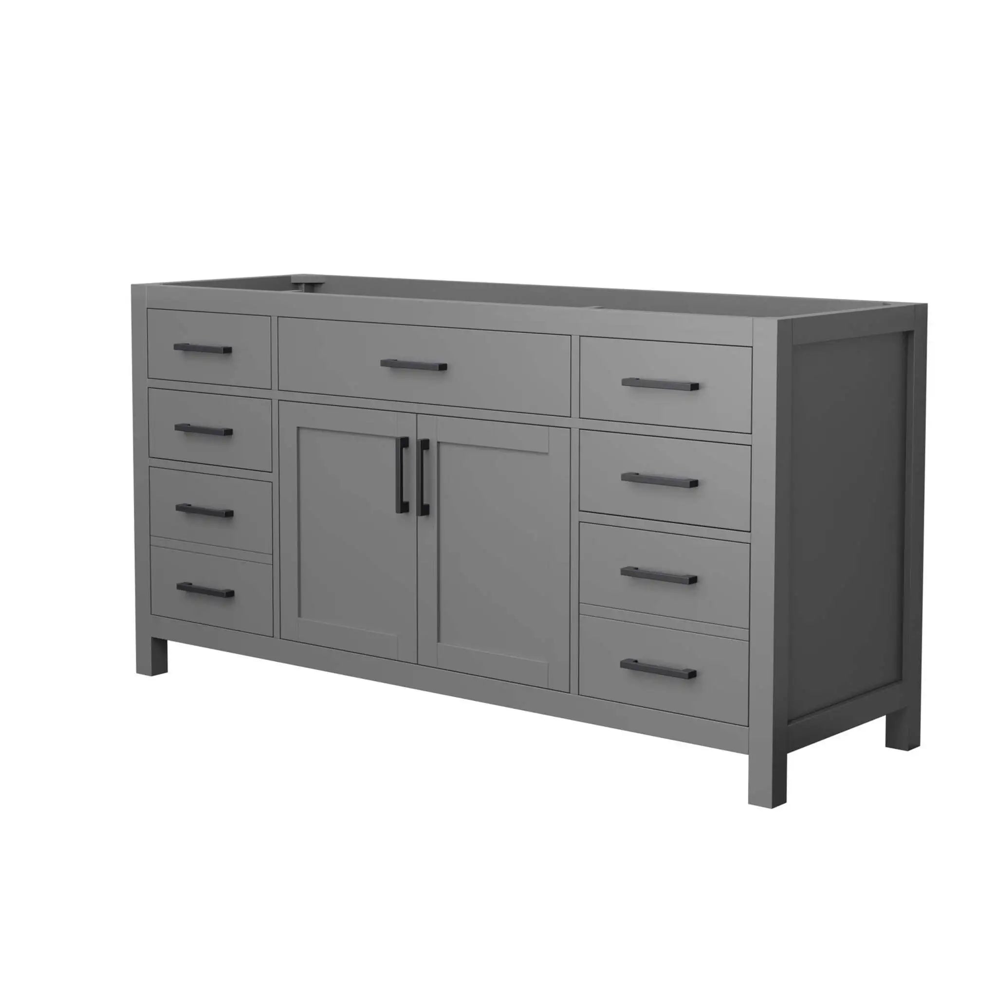 66" Beckett Single Bathroom Vanity in Dark Gray with Matte Black Trim by Wyndham