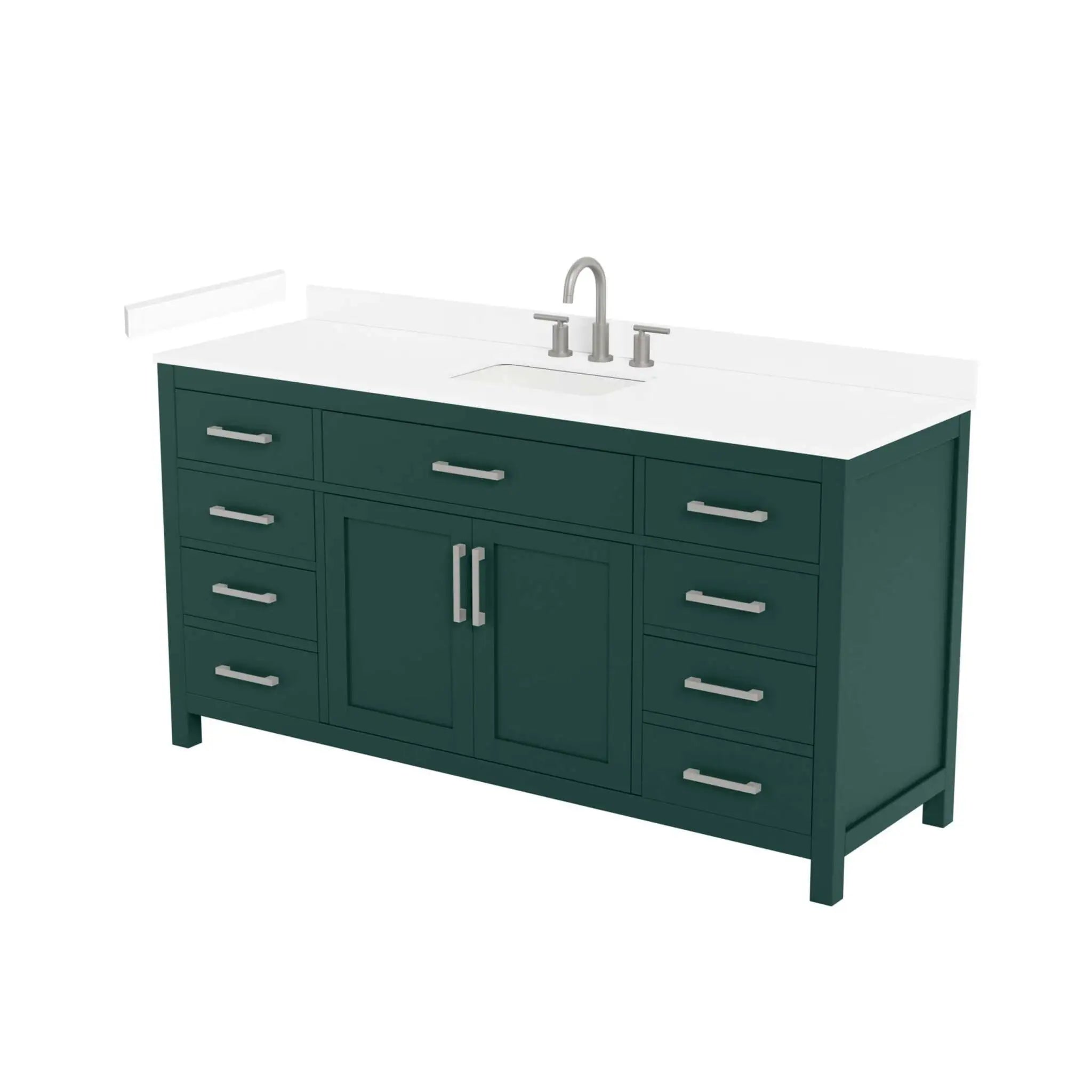 66" Beckett Single Bathroom Vanity in Green with Brushed Nickel Trim by Wyndham