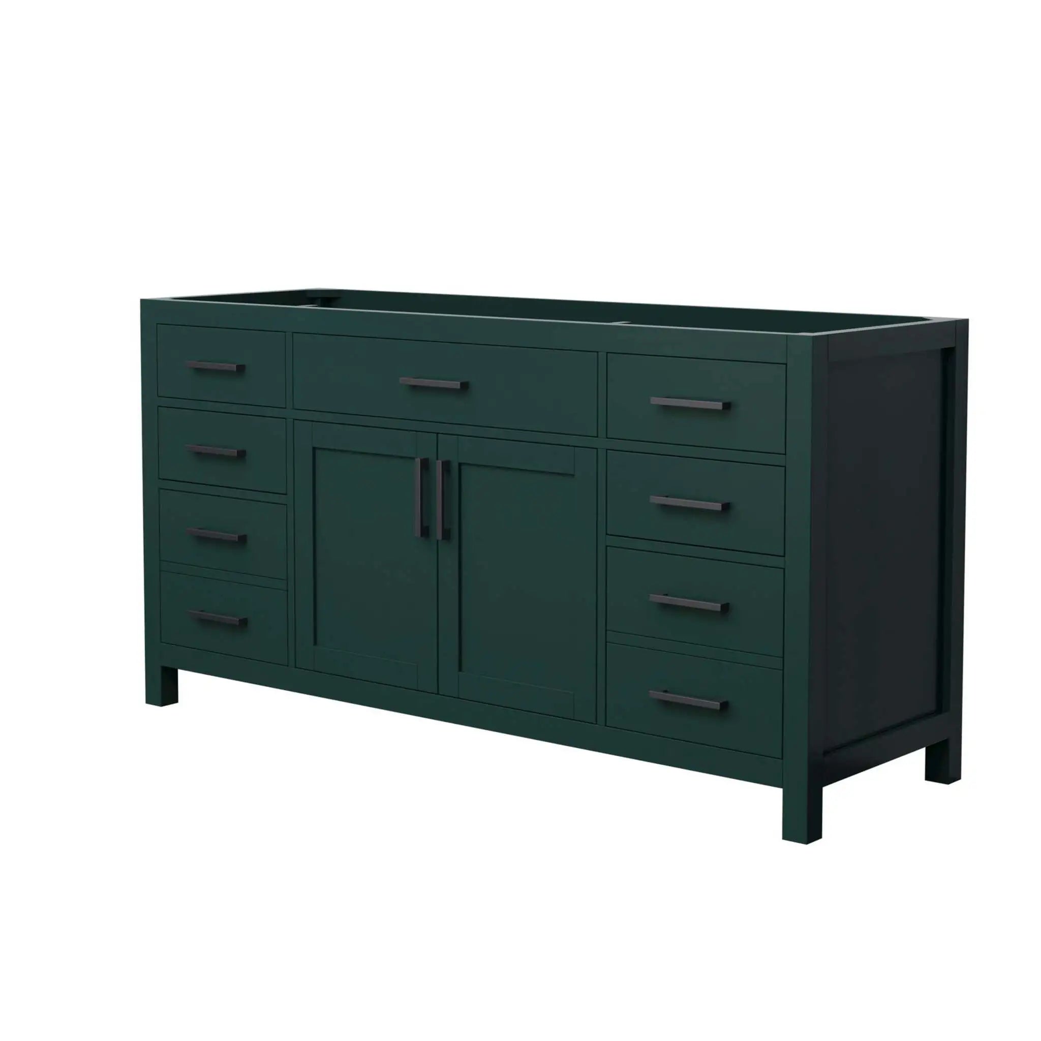 66" Beckett Single Bathroom Vanity in Green with Matte Black Trim by Wyndham
