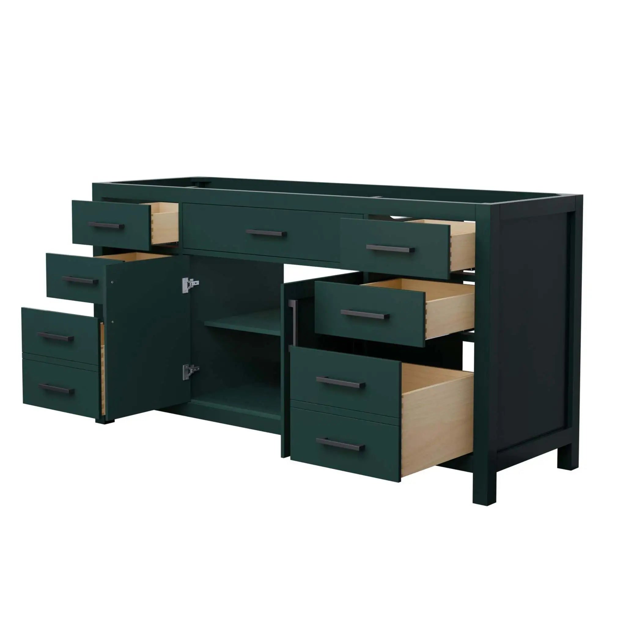 66" Beckett Single Bathroom Vanity in Green with Matte Black Trim by Wyndham