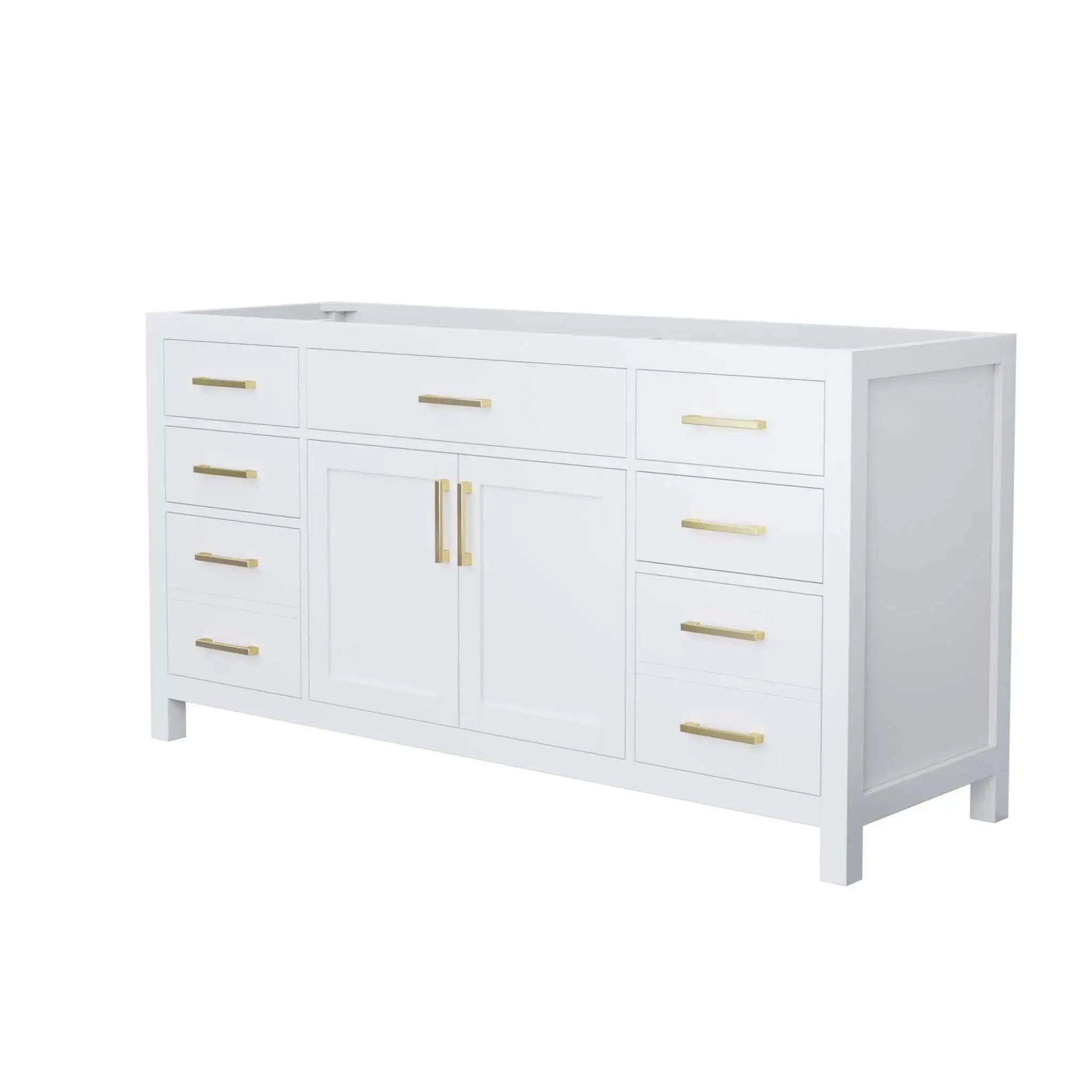 66" Beckett Single Bathroom Vanity in White with Brushed Gold Trim by Wyndham