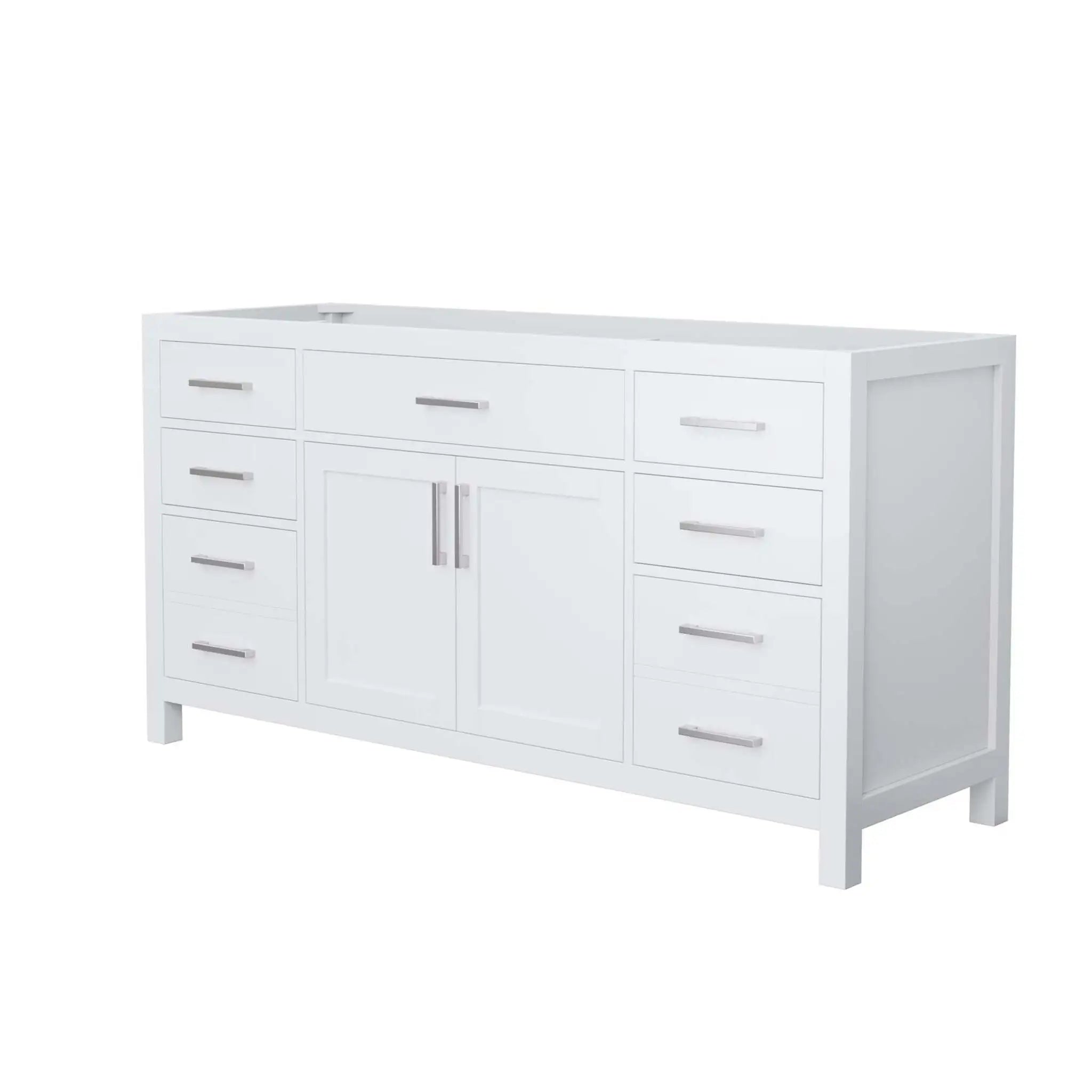 66" Beckett Single Bathroom Vanity in White with Brushed Nickel Trim by Wyndham