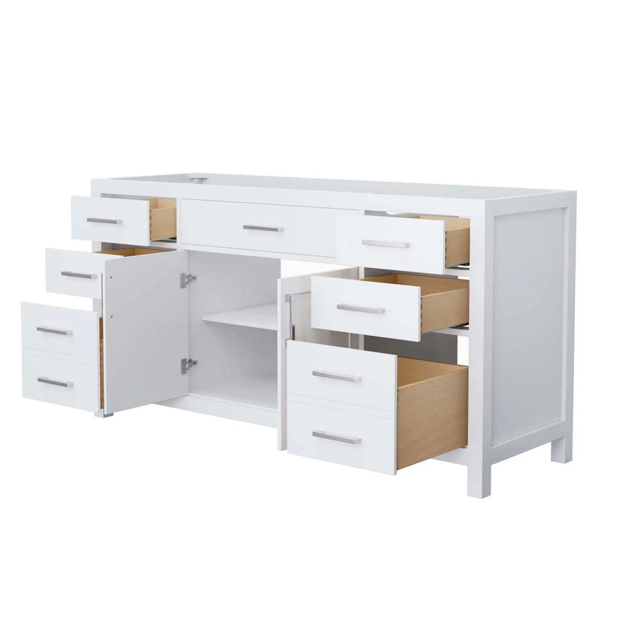 66" Beckett Single Bathroom Vanity in White with Brushed Nickel Trim by Wyndham