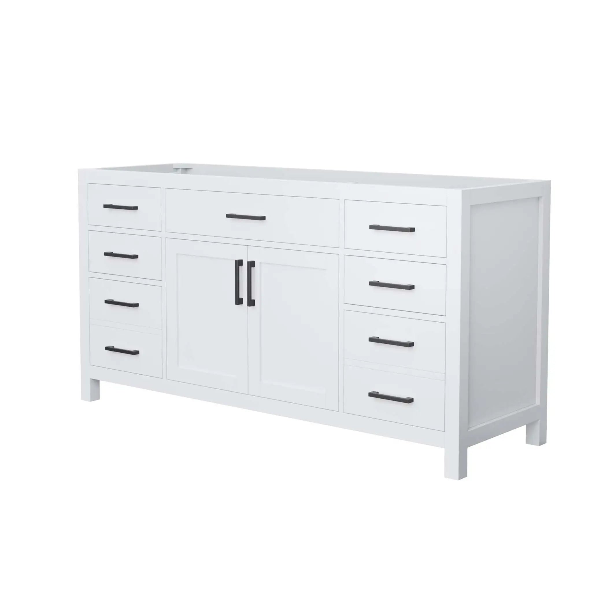 66" Beckett Single Bathroom Vanity in White with Matte Black Trim by Wyndham