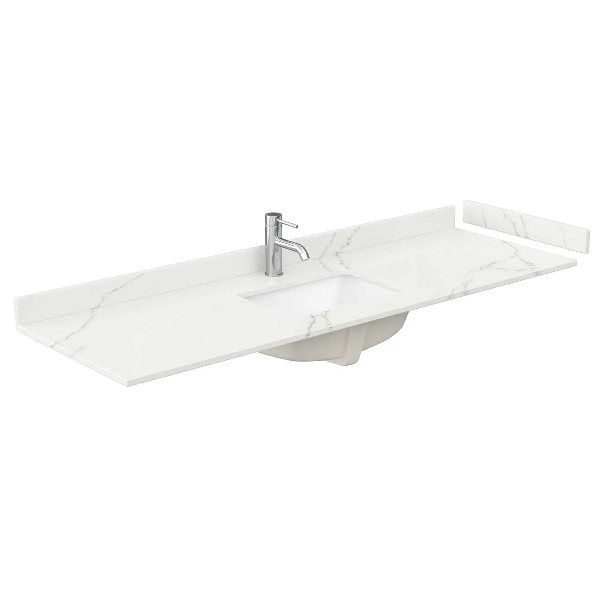 66" Beckett Single Bathroom Vanity in Whitewashed Oak with Matte Black Trim by Wyndham