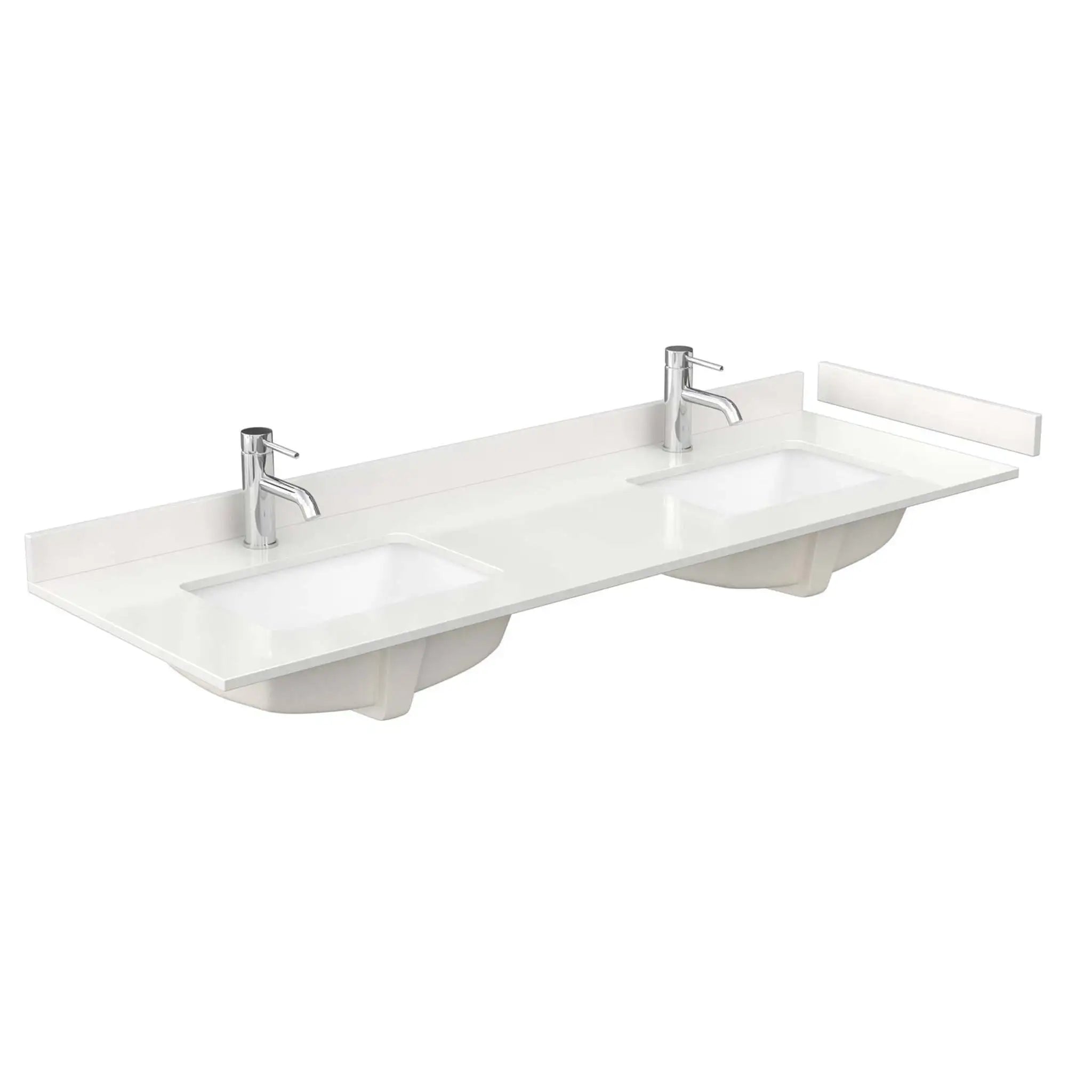 66" Elan Double Bathroom Vanity in White with Matte Black Trim by Wyndham