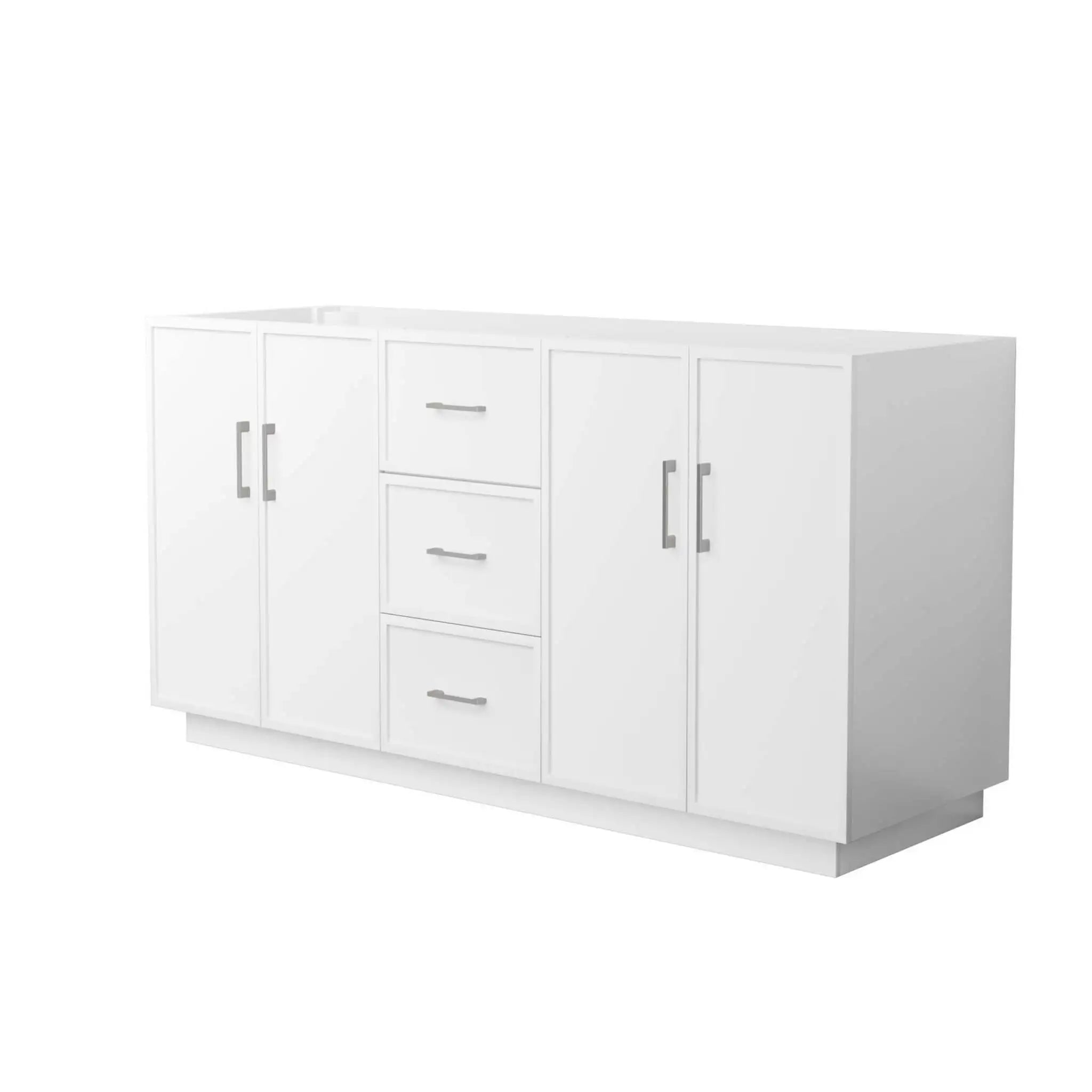 66" Elan TK Elan Double Bathroom Vanity with Toe Kick in White with Brushed Nickel Trim by Wyndham