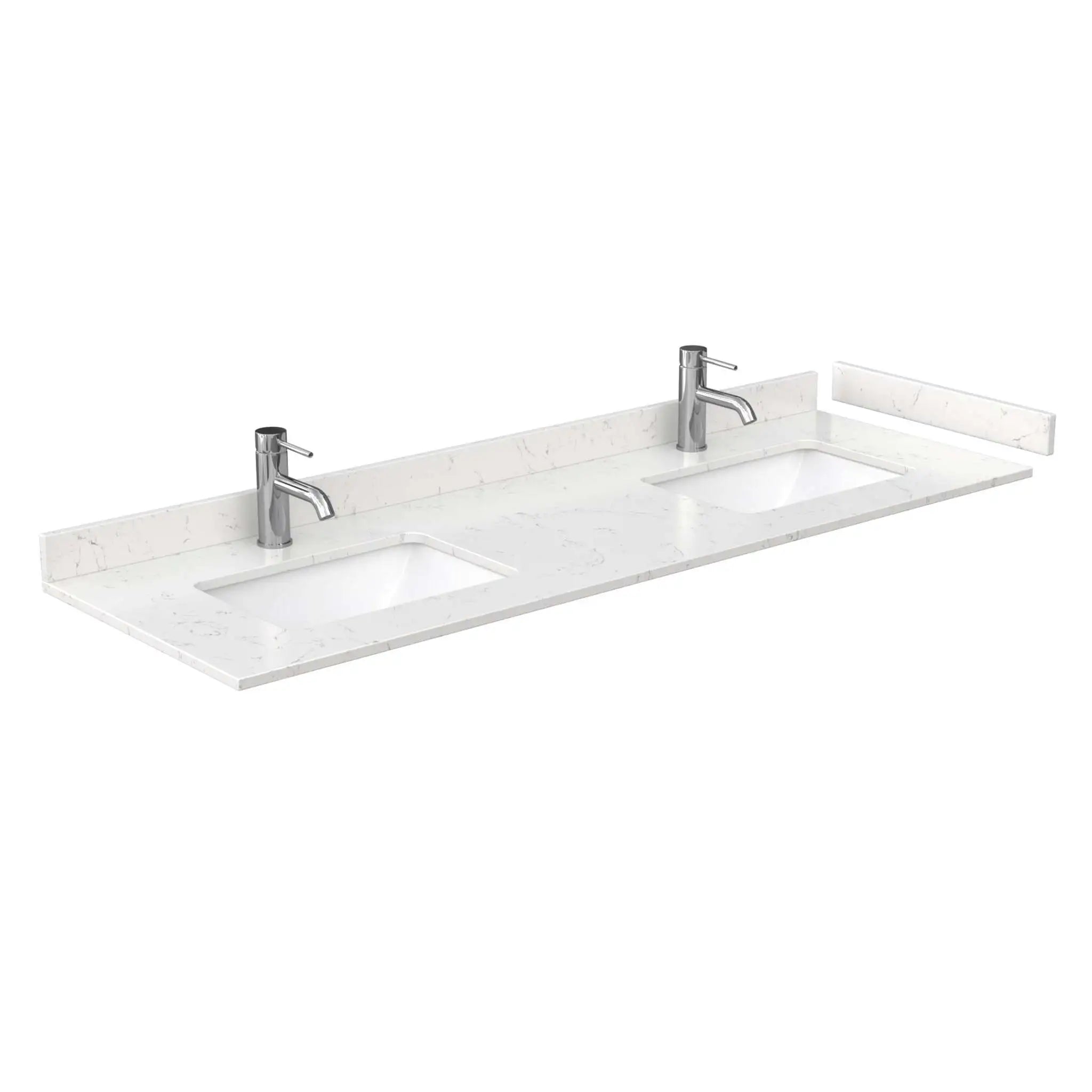66" Elan TK Elan Double Bathroom Vanity with Toe Kick in White with Matte Black Trim by Wyndham