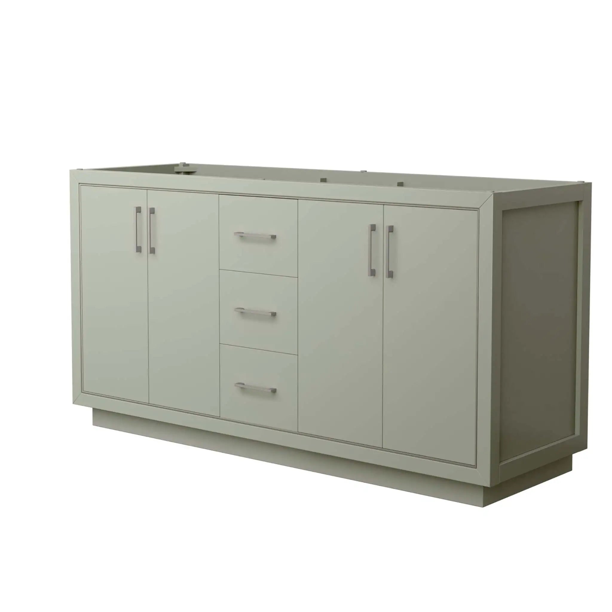 66" Icon Double Bathroom Vanity in Light Green with Brushed Nickel Trim by Wyndham